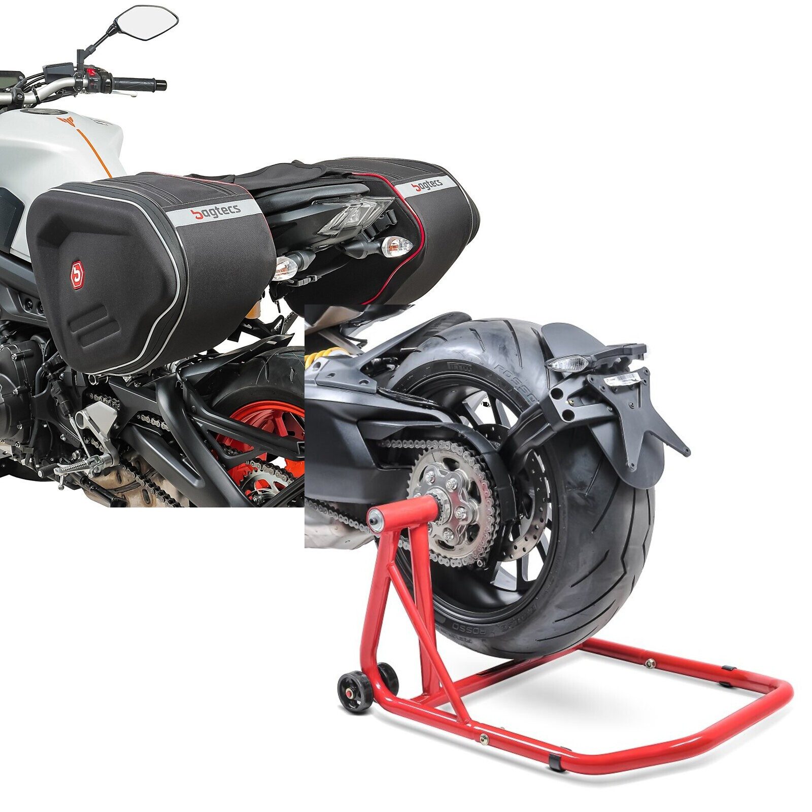 Bagtecs Reisetasche Set Seitentaschen + Einarmständer S1