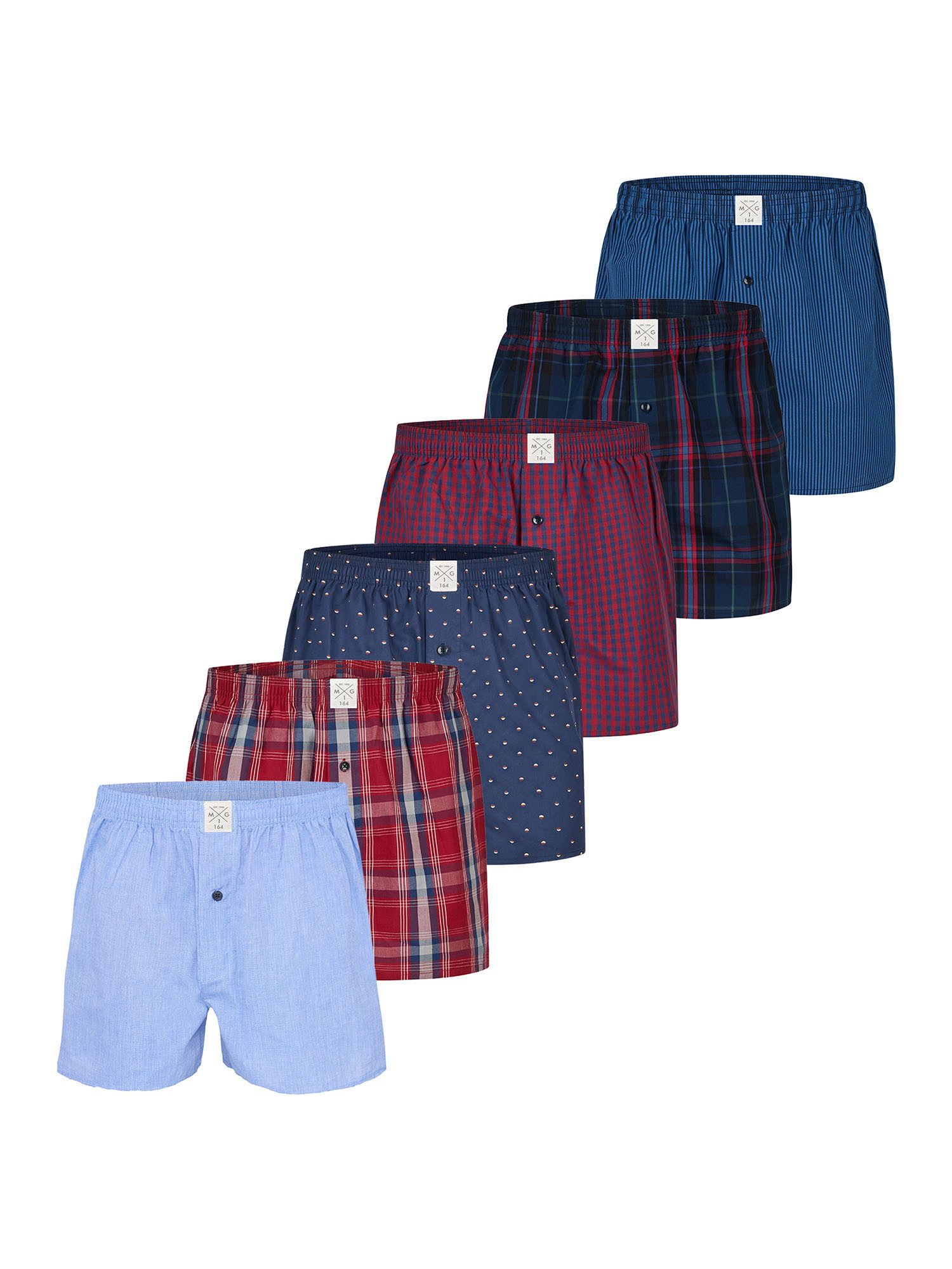 MG-1 Boxer Classics - gewebte Boxershorts - Baumwolle - Sparpack (6-St) Retroshorts, Vintage Boxer, Klassische Boxer