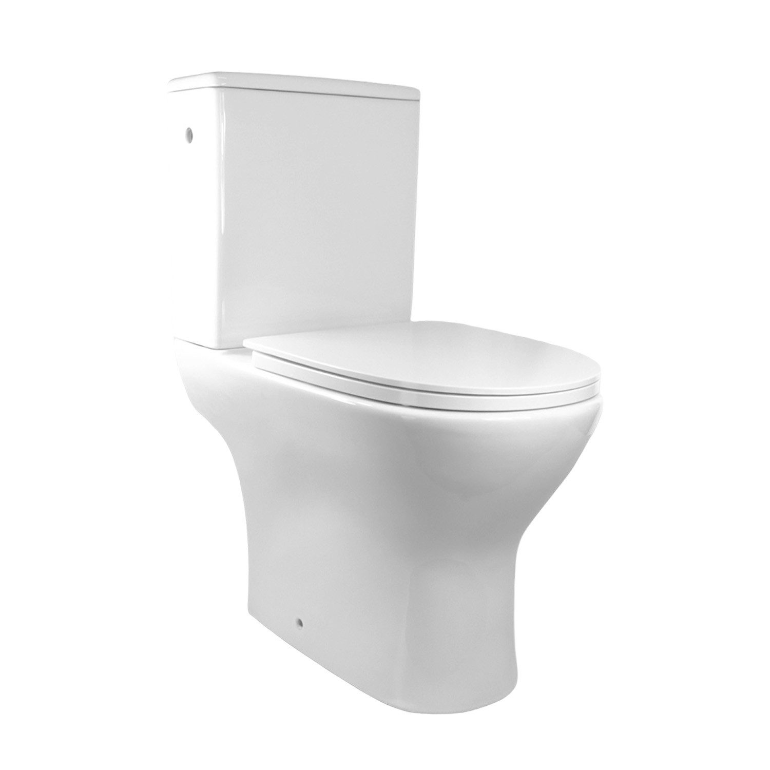 Sanicomfort Tiefspül-WC Sanicomfort WC-Kombination Set "Paros" Weiß Glänzend mit WC-Sitz