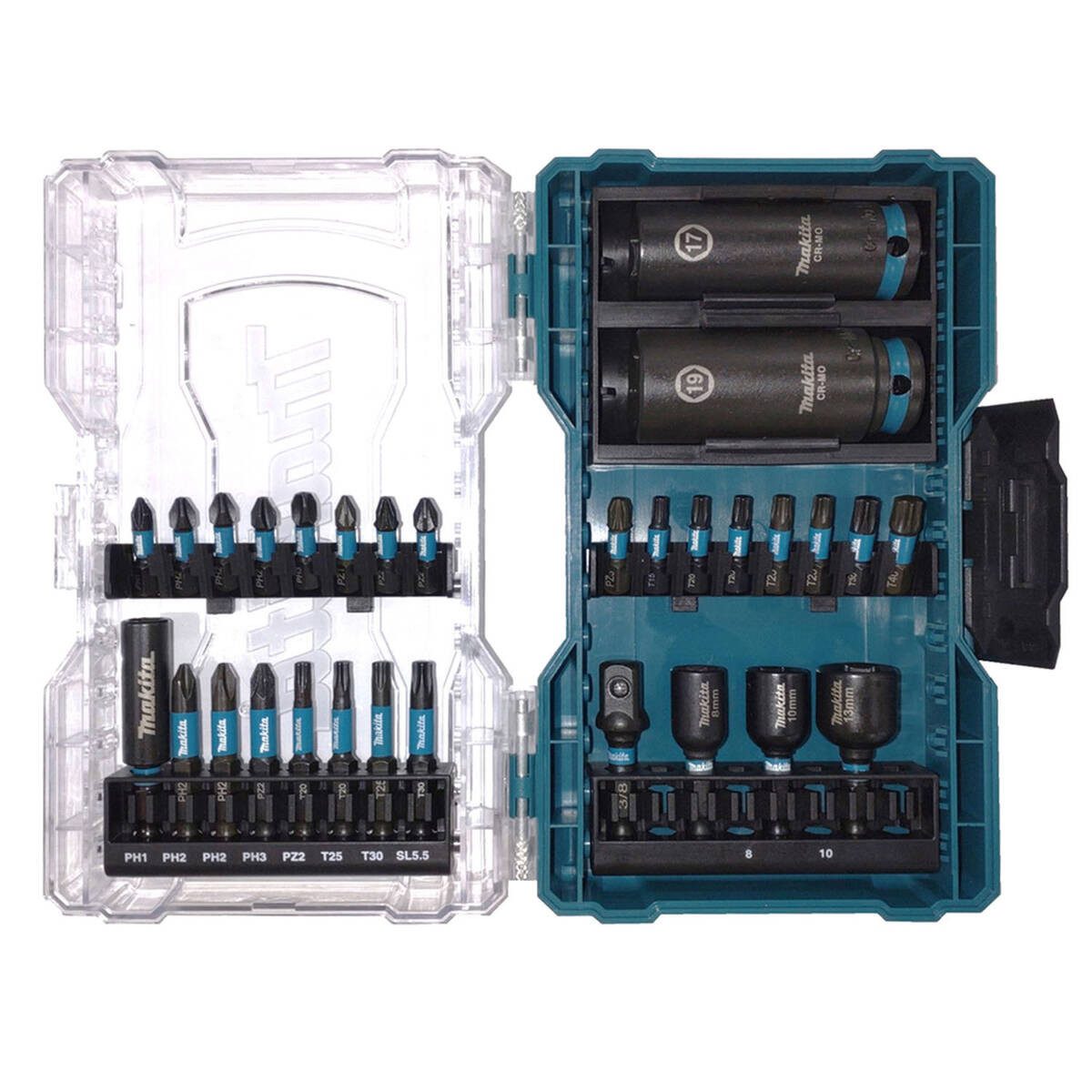 Makita Stecknüsse E-22903, Set, inkl. Aufbewahrungsbox, 30-teilig, IMPACT BLACK