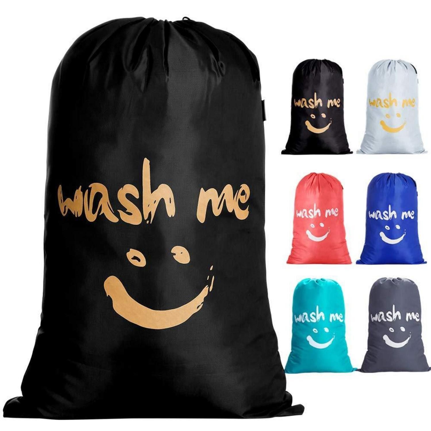 LuxusKollektion Wäschesack Wäschesack Kordelzug 66x96cm Wäschekorb Wäschesammler Schwarz