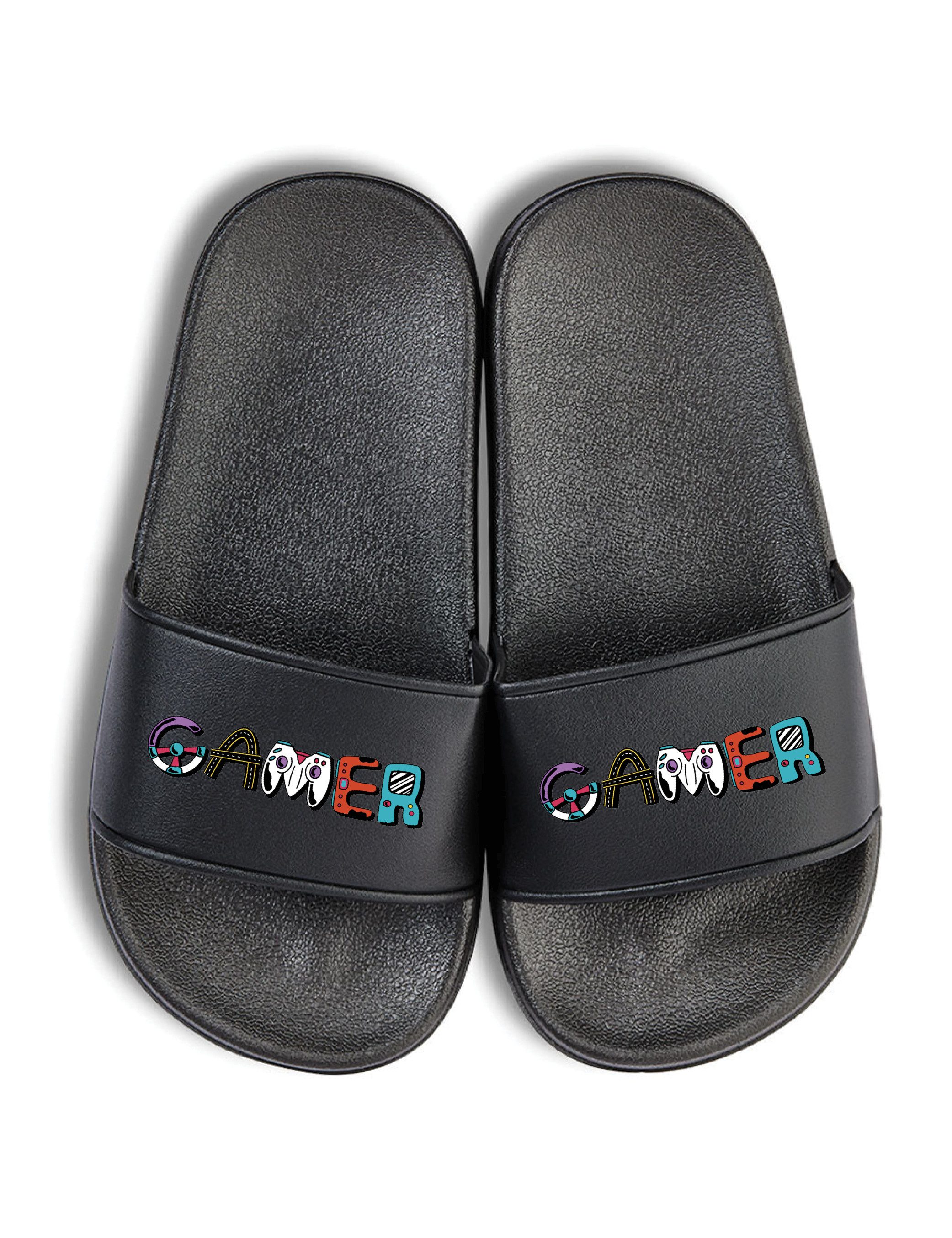 Gamer Kinder Badelatschen Flip Flops Fun-Print lustig Geschenk Badeschuh
