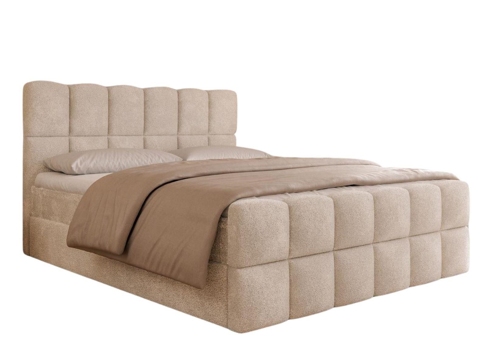 Compleo Boxspringbett Wolkenbett mit zwei Bettkästen, Bezug: Bouclé, Designer Bett
