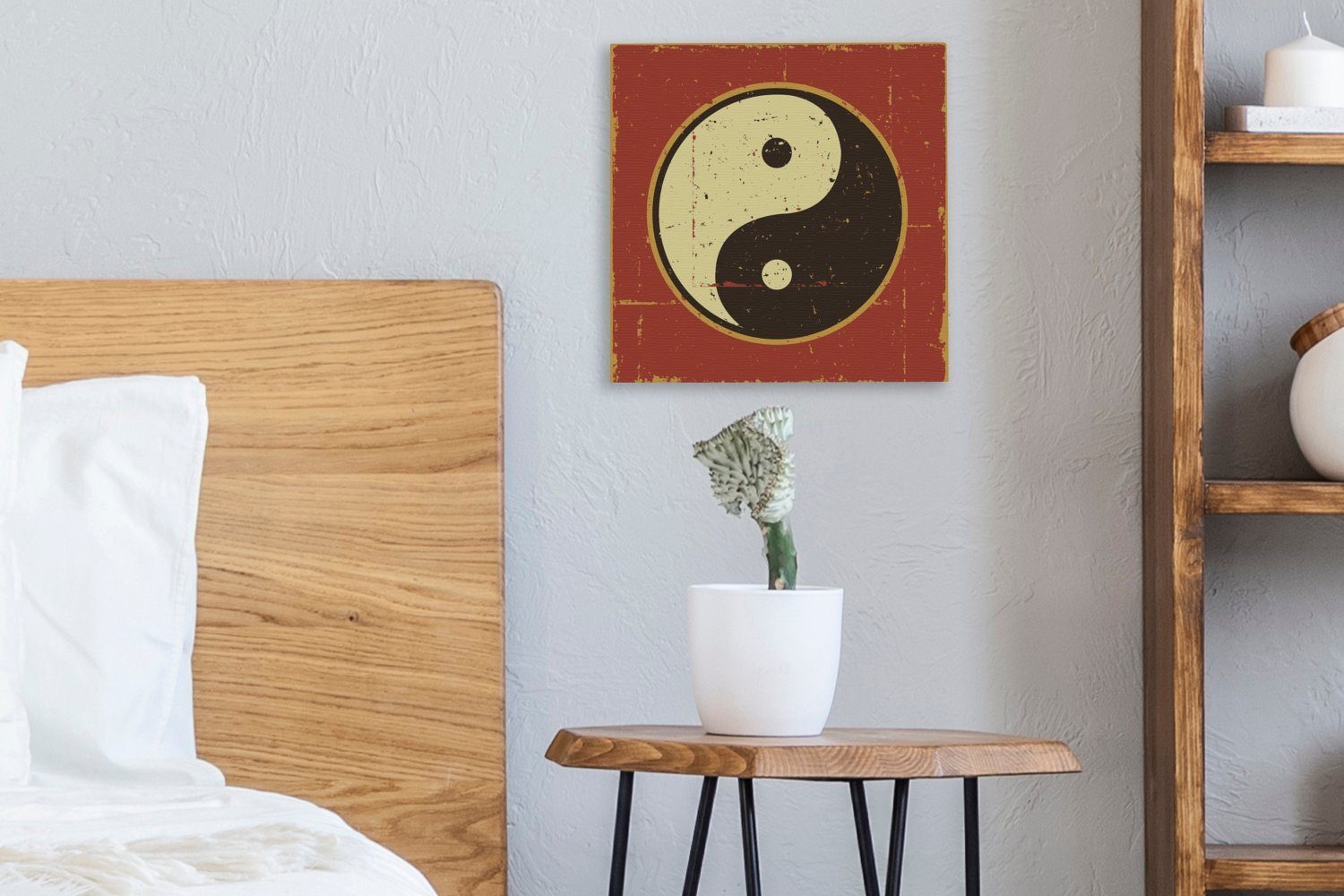 (1 und Bilder Yin Hintergrund, Leinwandbild Leinwand Yang St), Schlafzimmer auf Wohnzimmer Eine von einem OneMillionCanvasses® für Illustration roten