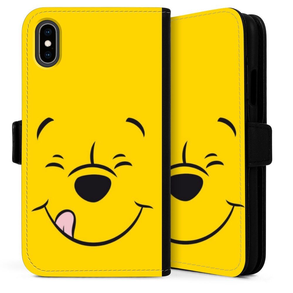 DeinDesign Handyhülle Winnie Puuh Offizielles Lizenzprodukt Disney Puuh Closeup, Apple iPhone Xs Hülle Flip Case Klapphülle Handytasche Leder