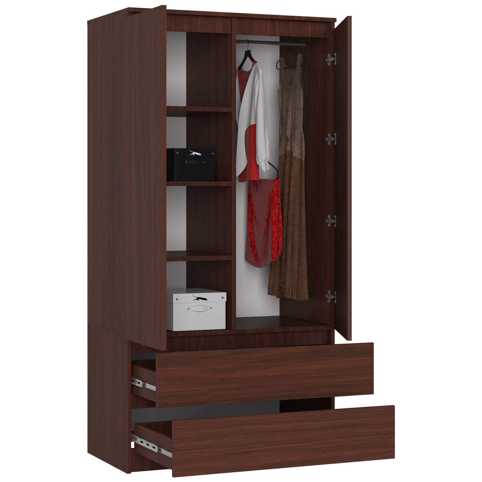 Raumhirsch Furniture Kleiderschrank - Optimierter Stauraum - Garderobenschrank Stilvoller Schlafzimmerschrank, ideal für Jugendzimmer & Wohnzimmer