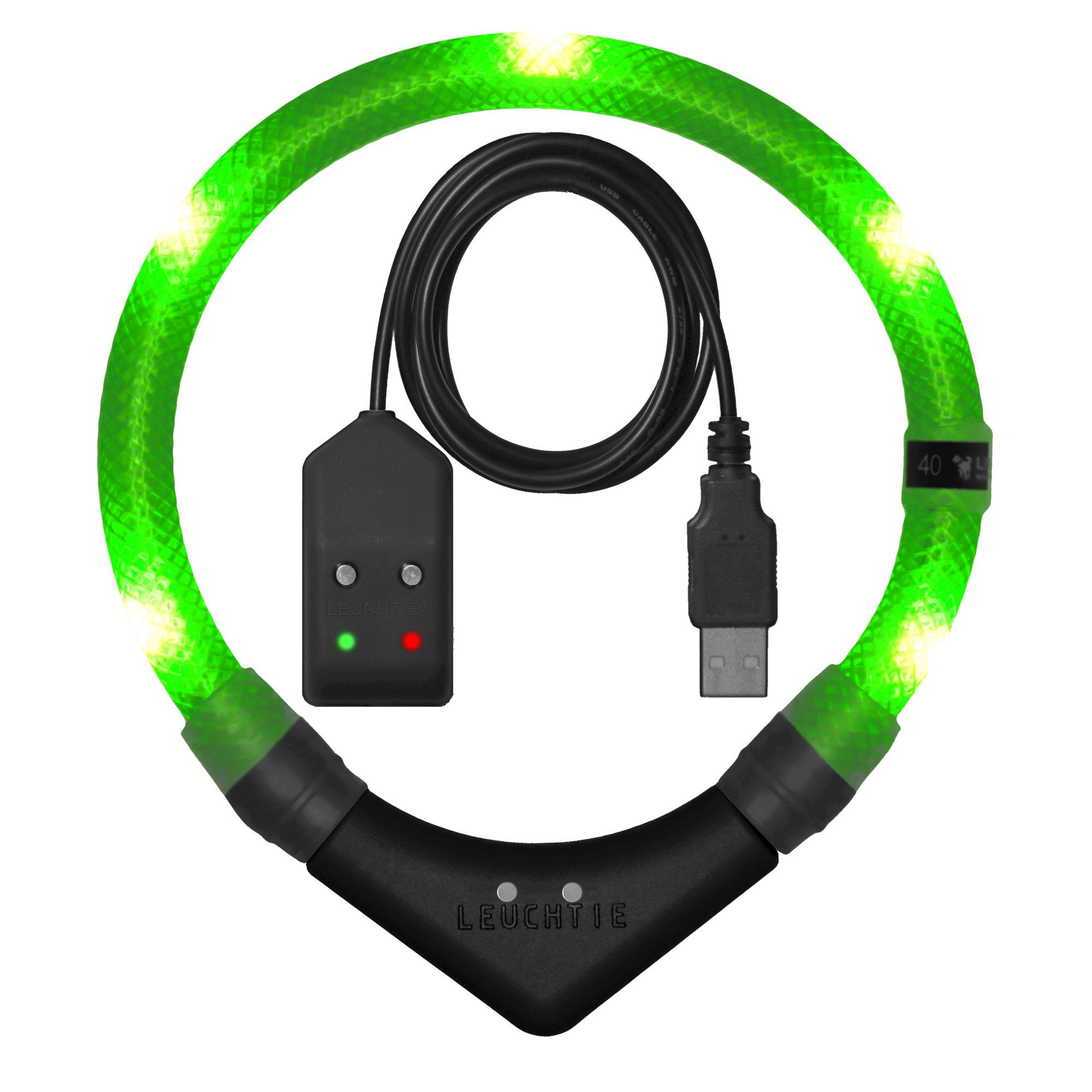 LEUCHTIE Leuchthalsband LEUCHTIE Easy Charge Bewegungssensor neongrün 47,5