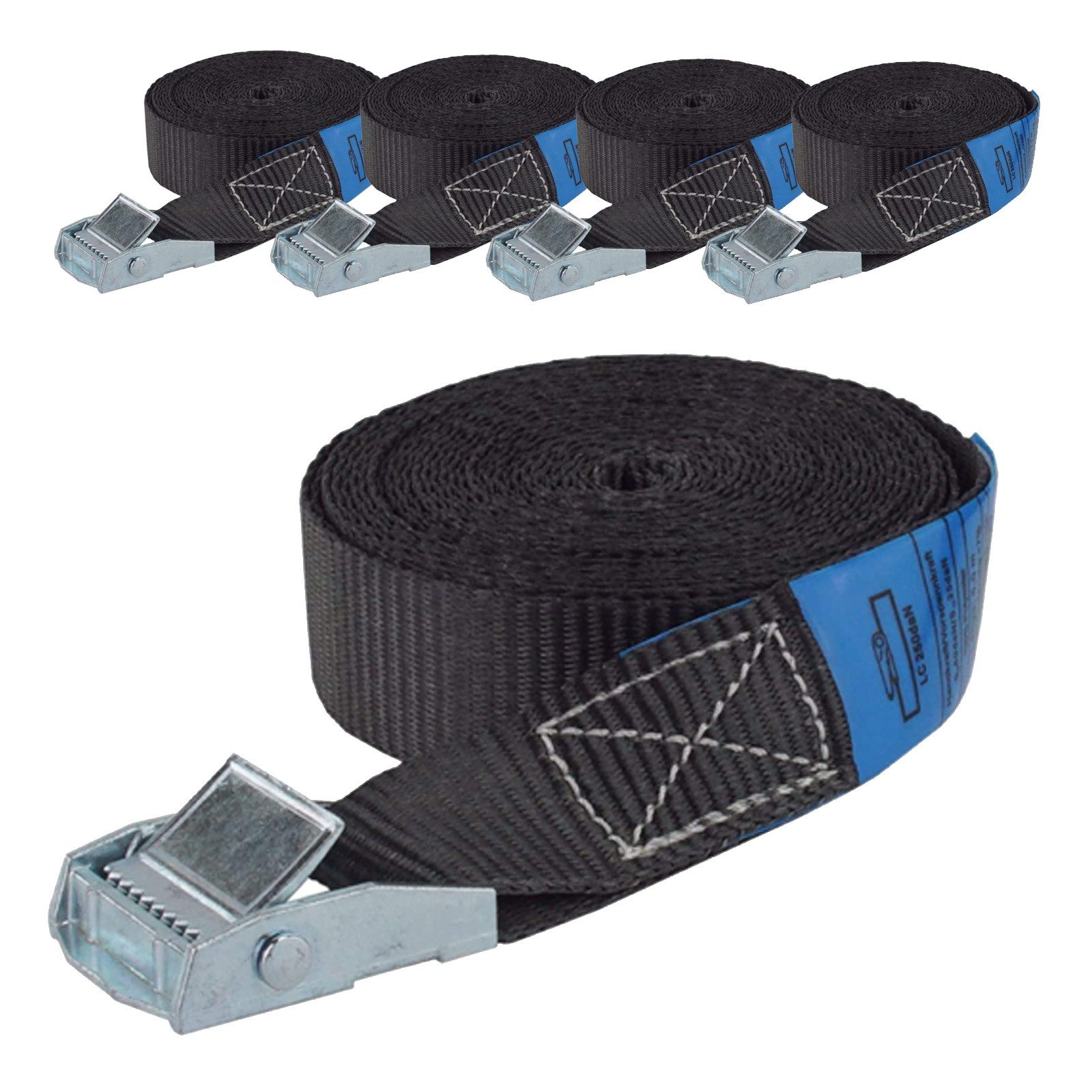 Spanngurt Profi Zurrgurt Gurt Klemmschloss Auto 1-tlg 4m 250 kg SCHWARZ