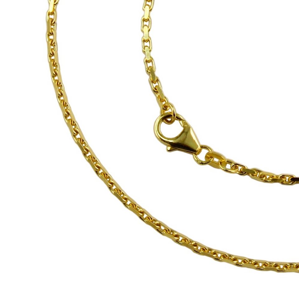 Erario D'Or Goldarmband Armband diamantiert massiv 18,5 cm Ankerkette 585  GOLD