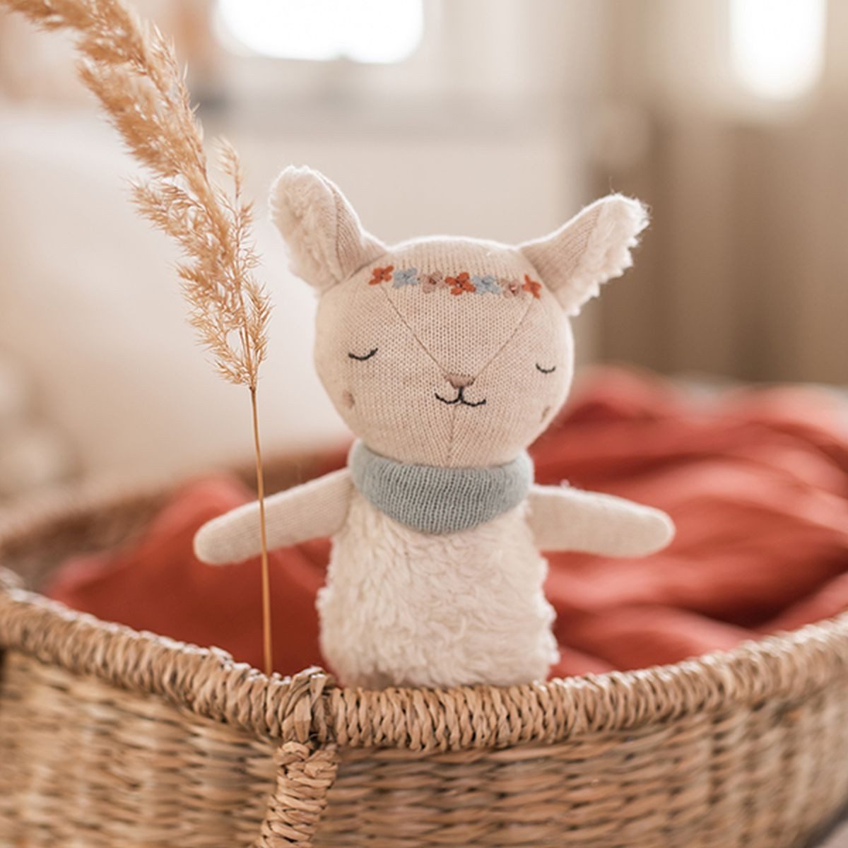 Ava & Yves Kuscheltier-Rassel Rassel aus Strickstoff 11cm ab 2 Monaten Greifspiel Lernspiel