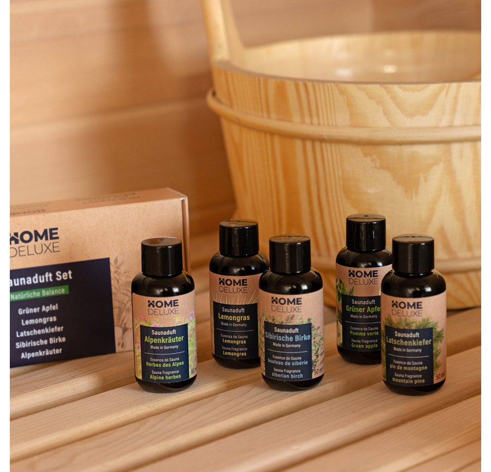 Thumbnail - HOME DELUXE Sauna-Aufgussset Saunaduft 5er Set ZEN - Natürliche Balance (5-tlg) Duft Sauna Saunaaufguss Ausguss Saunakon...