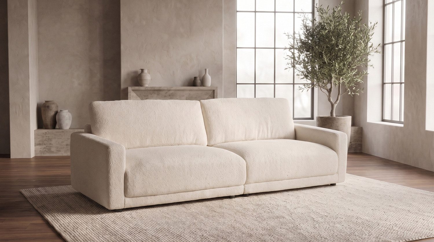 KAWOLA 3-Sitzer MARLIN Sofa, 3-Sitzer Sofa Stoff beige