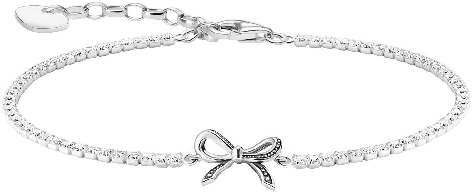 THOMAS SABO Armband Schleifen mit weißen Steinen, A2172-643-14-L19V, mit Zirkonia (synth)