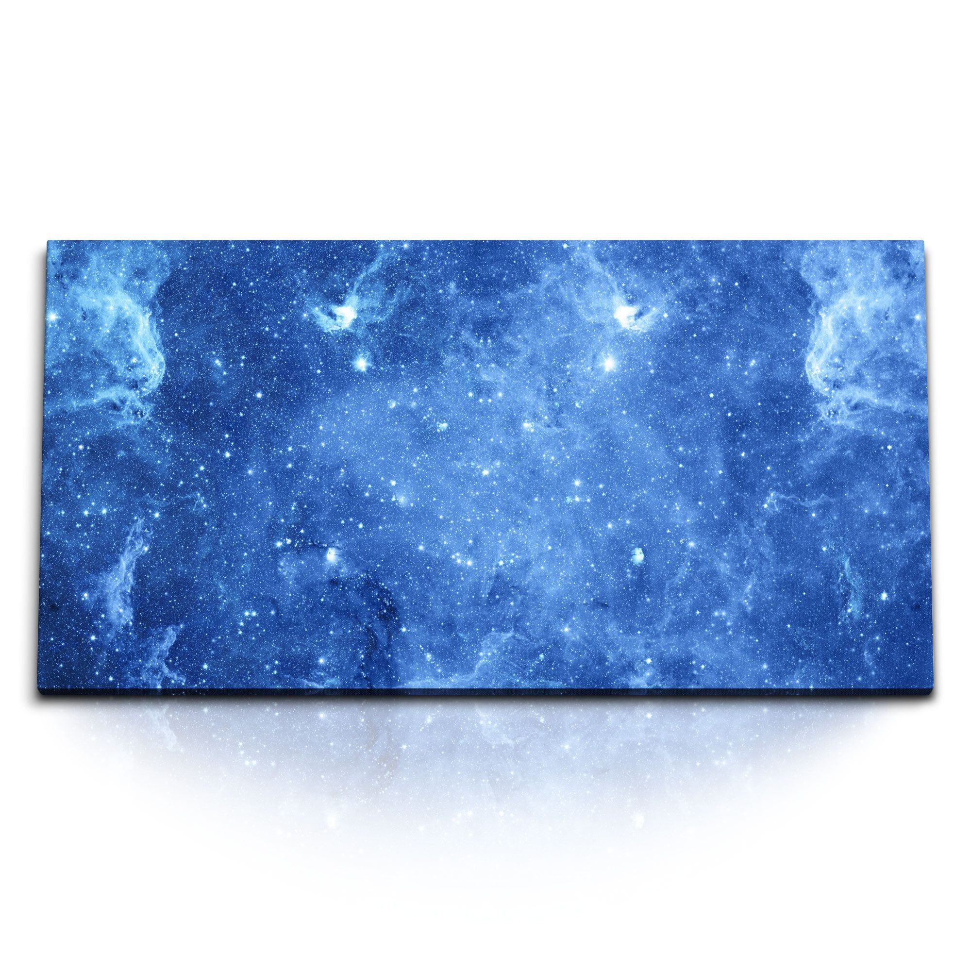Leinwandbild Kunstdruck Bilder 120x60cm Galaxie Universum Blau Sterne Weltall