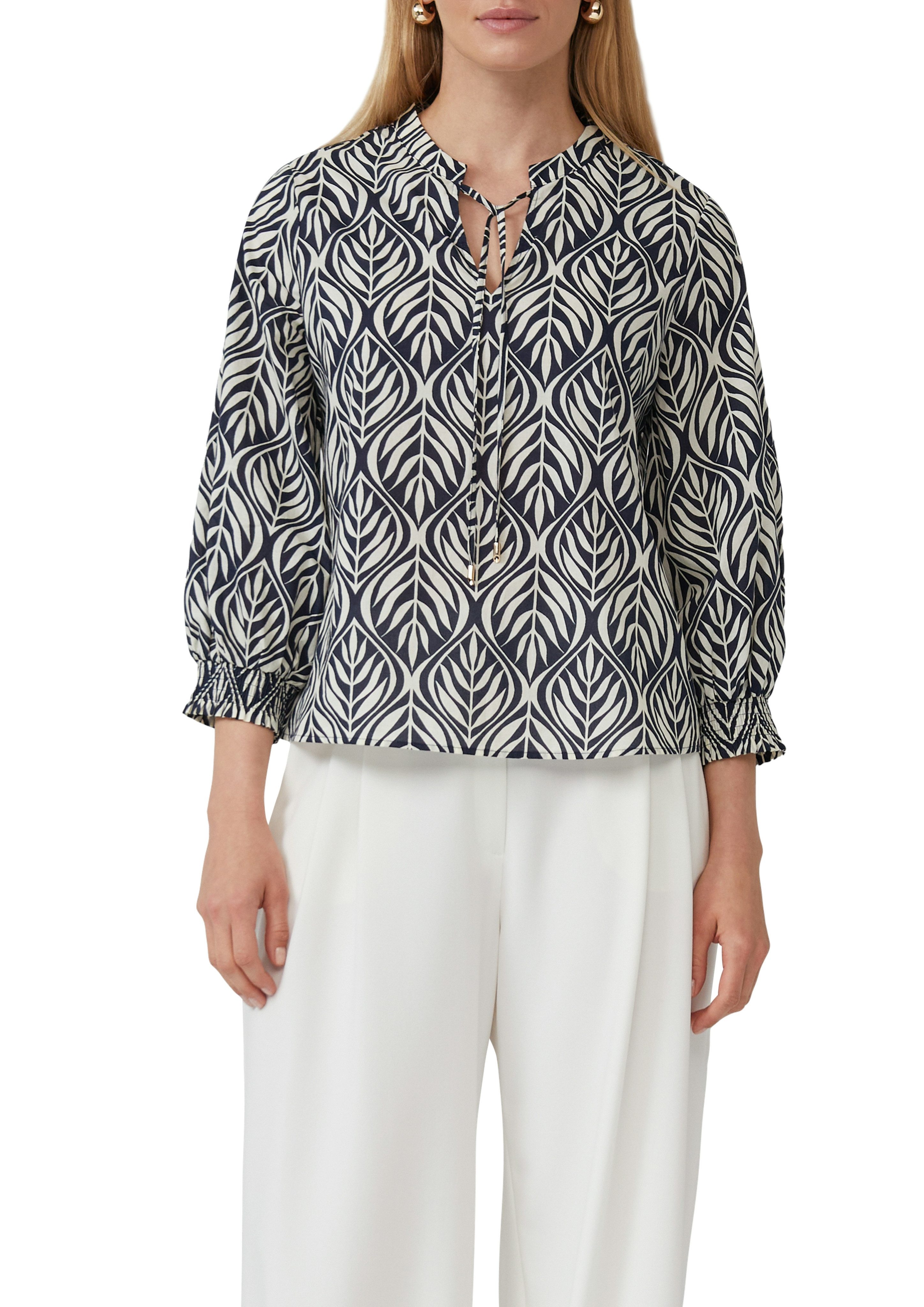 s.Oliver BLACK LABEL Langarmbluse mit All-Over Print günstig online kaufen