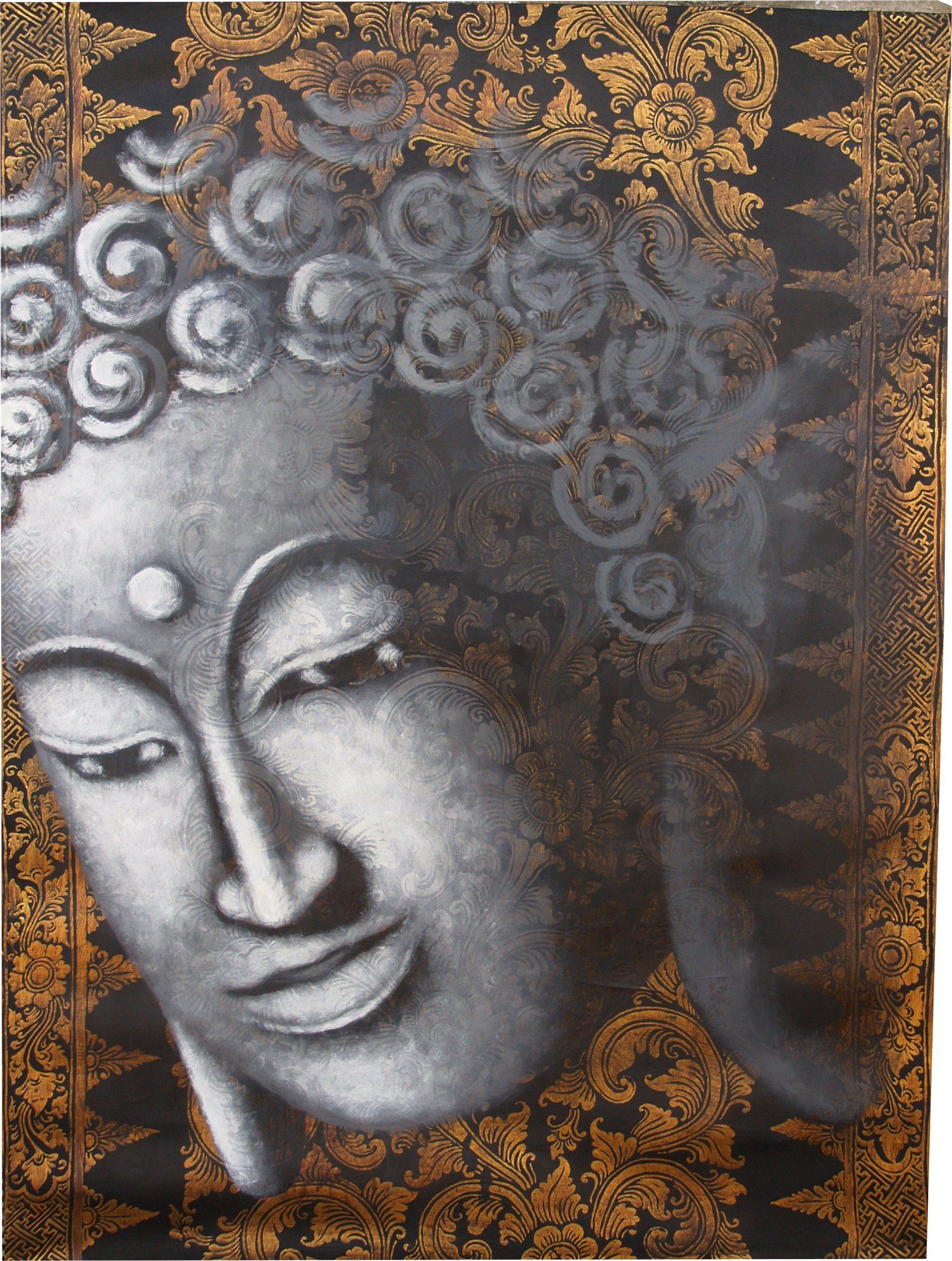 Guru-Shop Buddhafigur Gemälde auf Leinwand Buddha 120*90 cm - Motiv 13