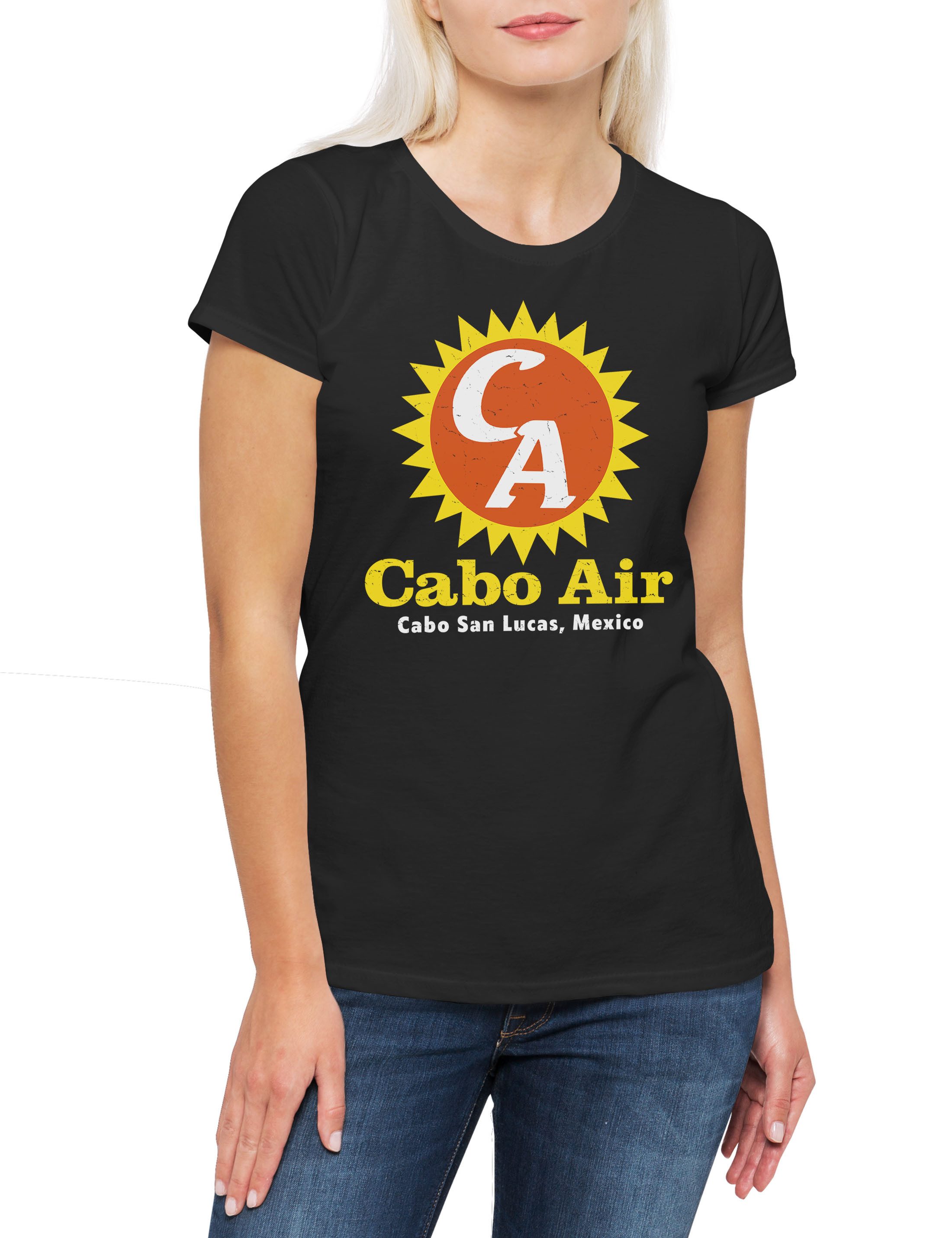 Print-Shirt Cabo Air Logo Damen T-Shirt Jackie Symbol Airline Brown Fluglinie