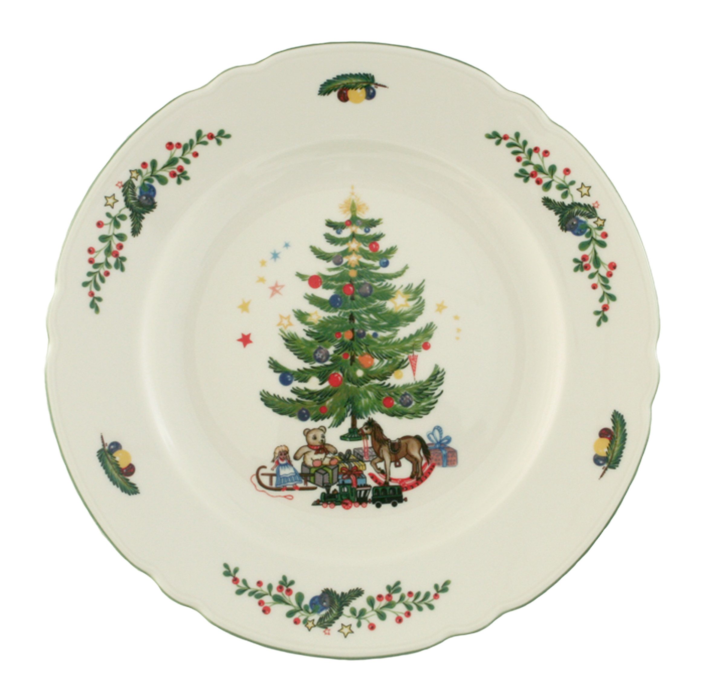 Seltmann Weiden Tafelservice Teller Set, Geschirr-Set Marie-Luise Weihnachten, Advent (12-tlg), 6 Personen, Porzellan, Suppenteller Made in Germany, 12 Teile, für 6 Personen