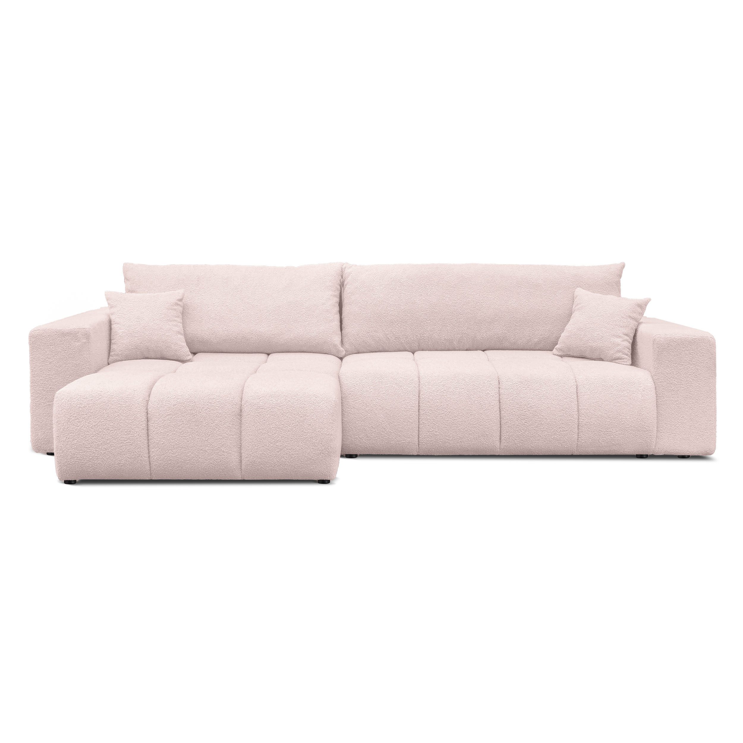 yourhouse24 Ecksofa OLI XL mit tiefer Steppung (278 cm) – Trend-Bouclé, Schlaffunktion, Seite universal – Bild 2 von 5