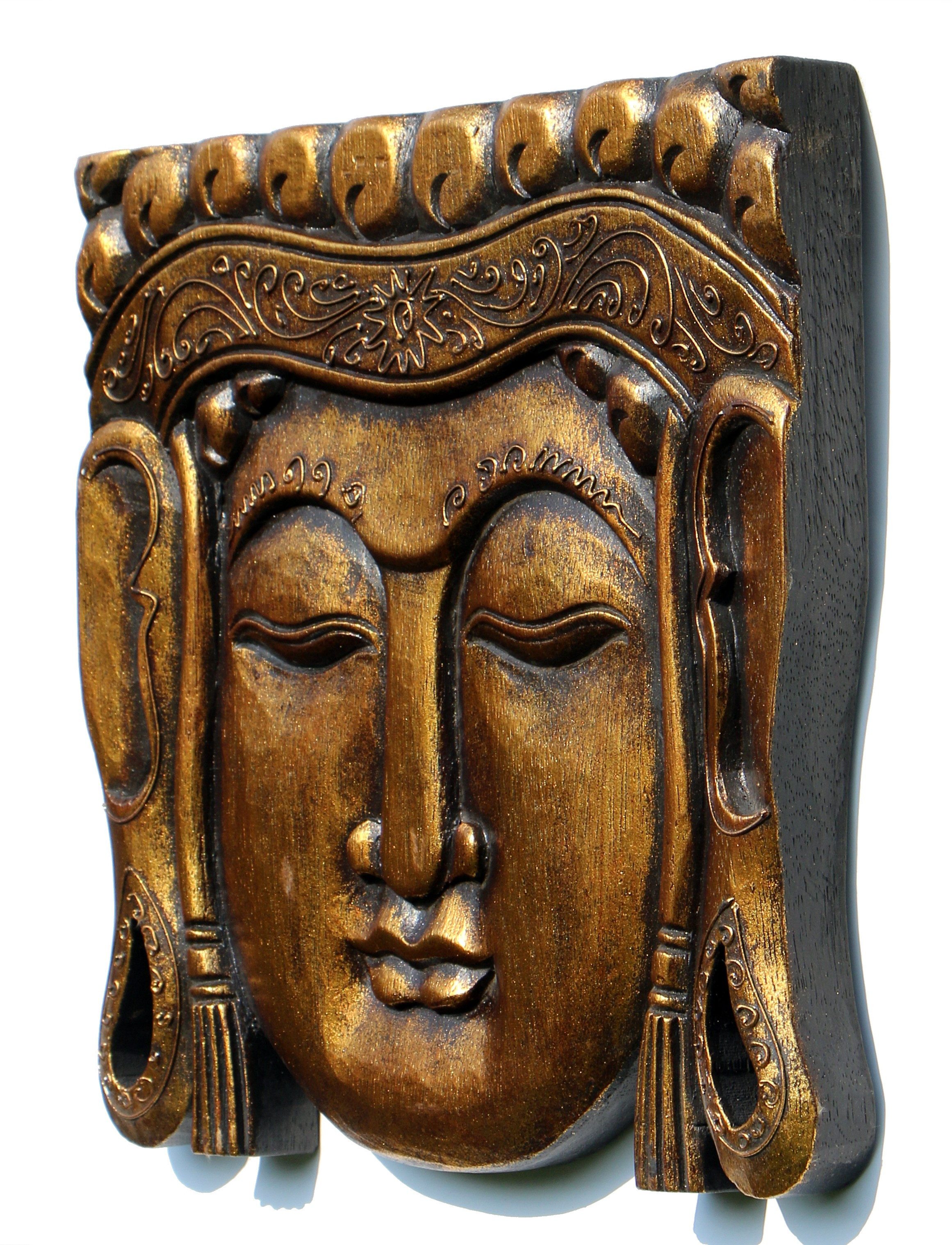 Wogeka Wanddekoobjekt Gold Buddha-Maske 30 cm günstig online kaufen