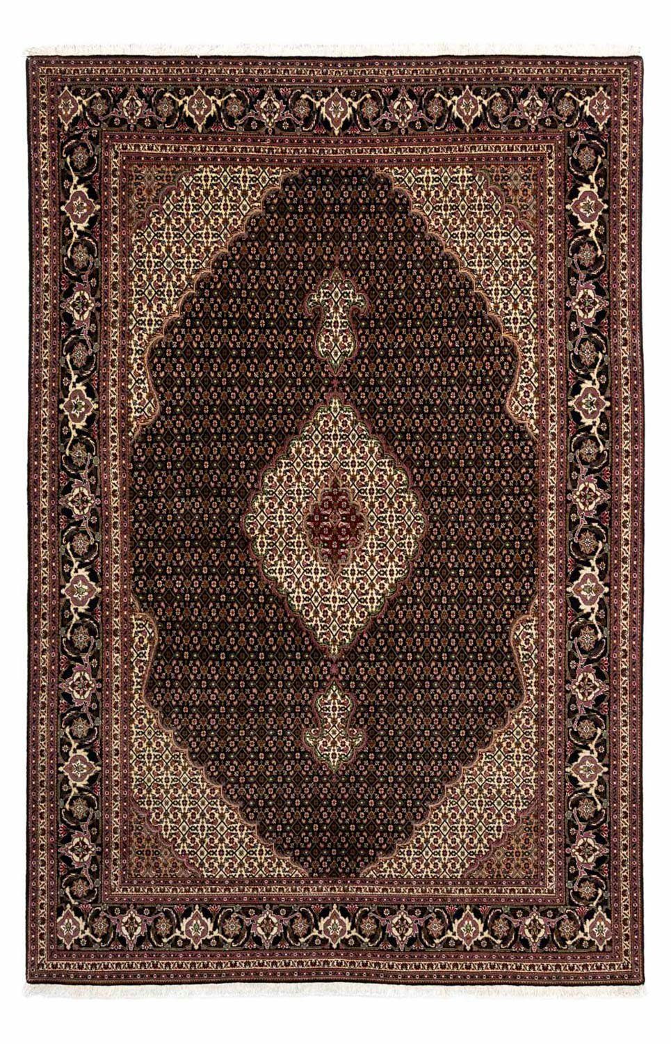 Wollteppich Täbriz - 50 60 cm, morgenland, Beige rechteckig, Höhe: Raj Handgeknüpft 60 90 x mm, Blumenmuster