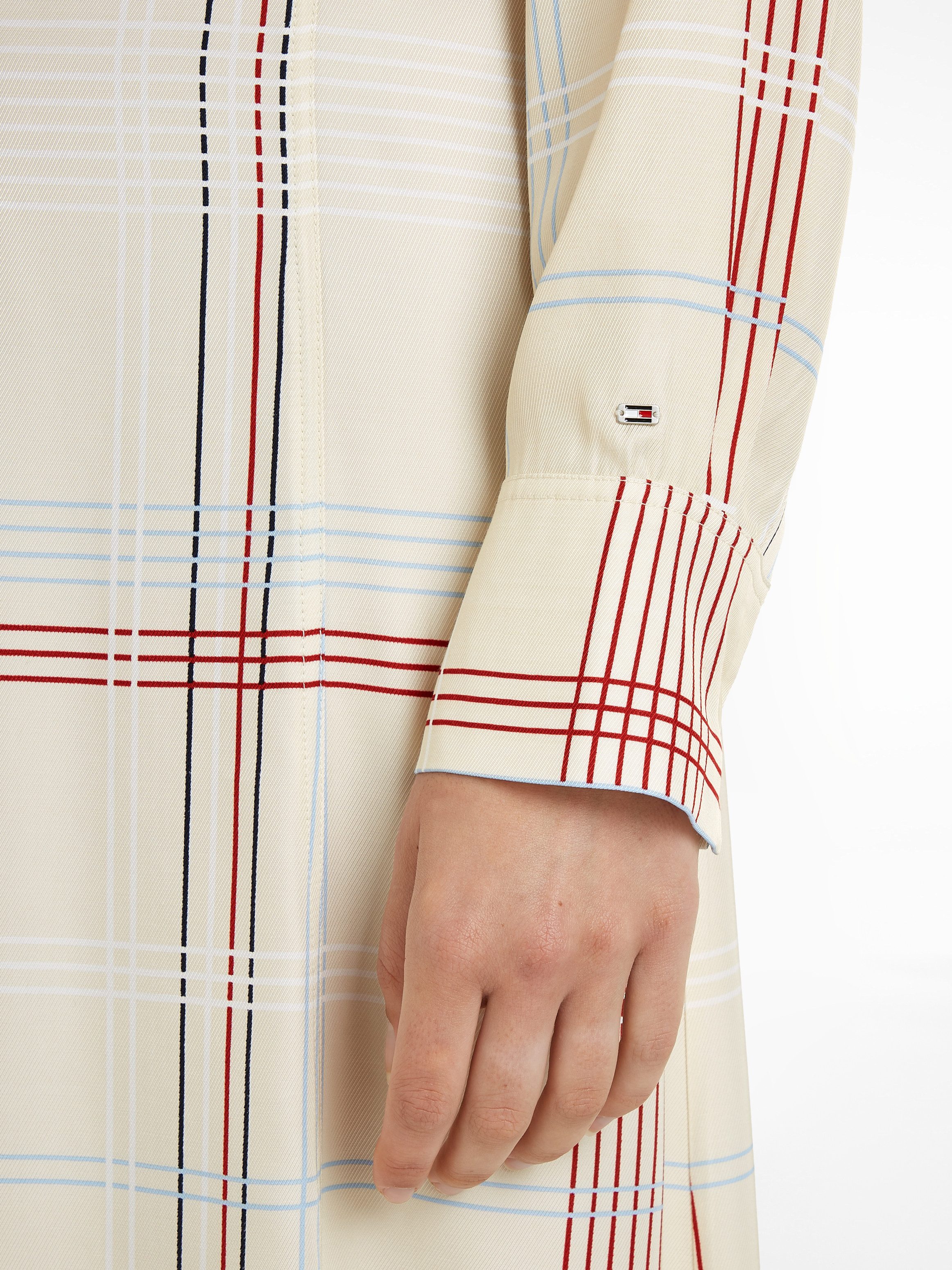 Tommy Hilfiger Blusenkleid RWB CHECK FLUID MIDI DRESS (Global Serie TH WOMEN) im Karodessin