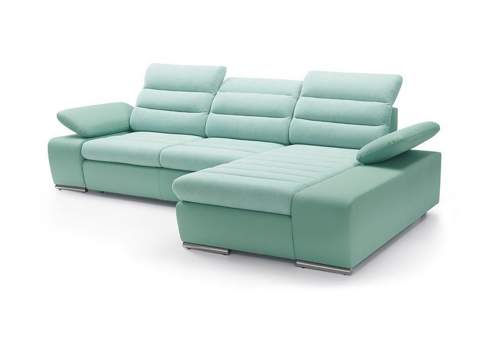 JVmoebel Ecksofa Design Ecksofa Schlafsofa Couch Leder Textil Polster Multifunktion, Mit Bettfunktion