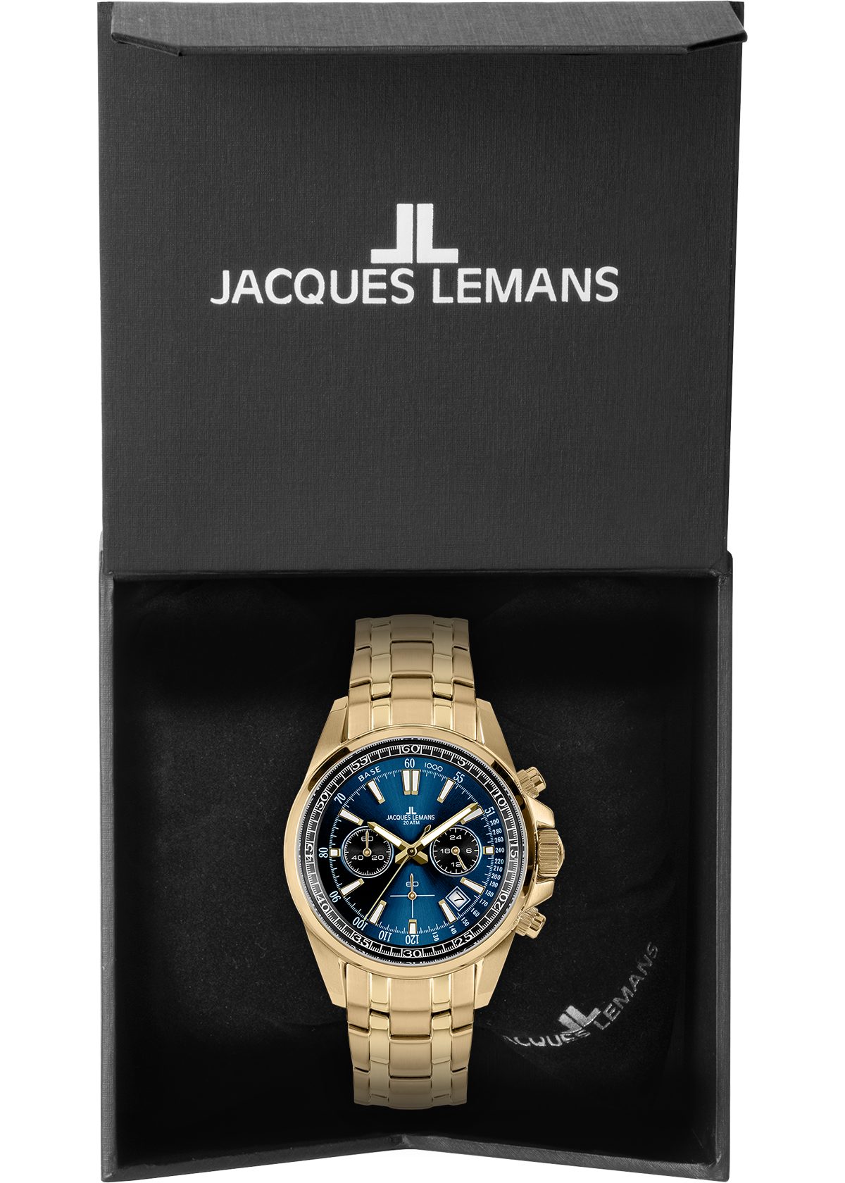 Jacques Lemans Chronograph Liverpool 1-2117ZI, Quarzuhr, Armbanduhr, Herrenuhr, Edelstahlarmband, analog, Tag