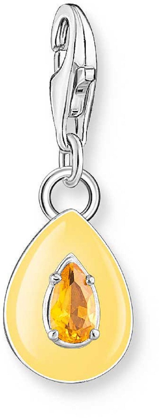 THOMAS SABO Kettenanhänger Charm Anhänger 3D Tropfen mit einem Stein - 925 Sterlingsilber