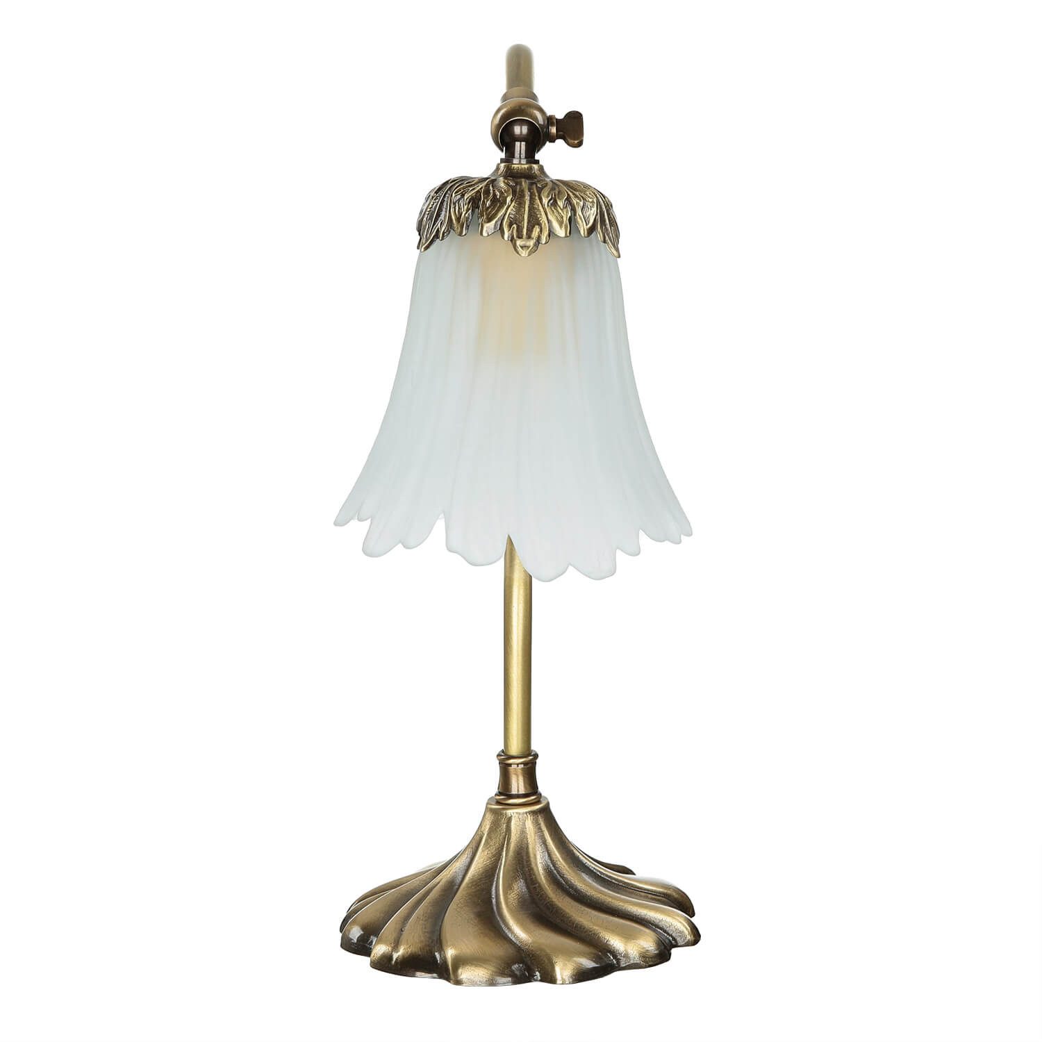 Licht-Erlebnisse Nachttischlampe TABLE LAMP, ohne Leuchtmittel, Tischlampe Messing floral NachtTischlampe E14 Lampe