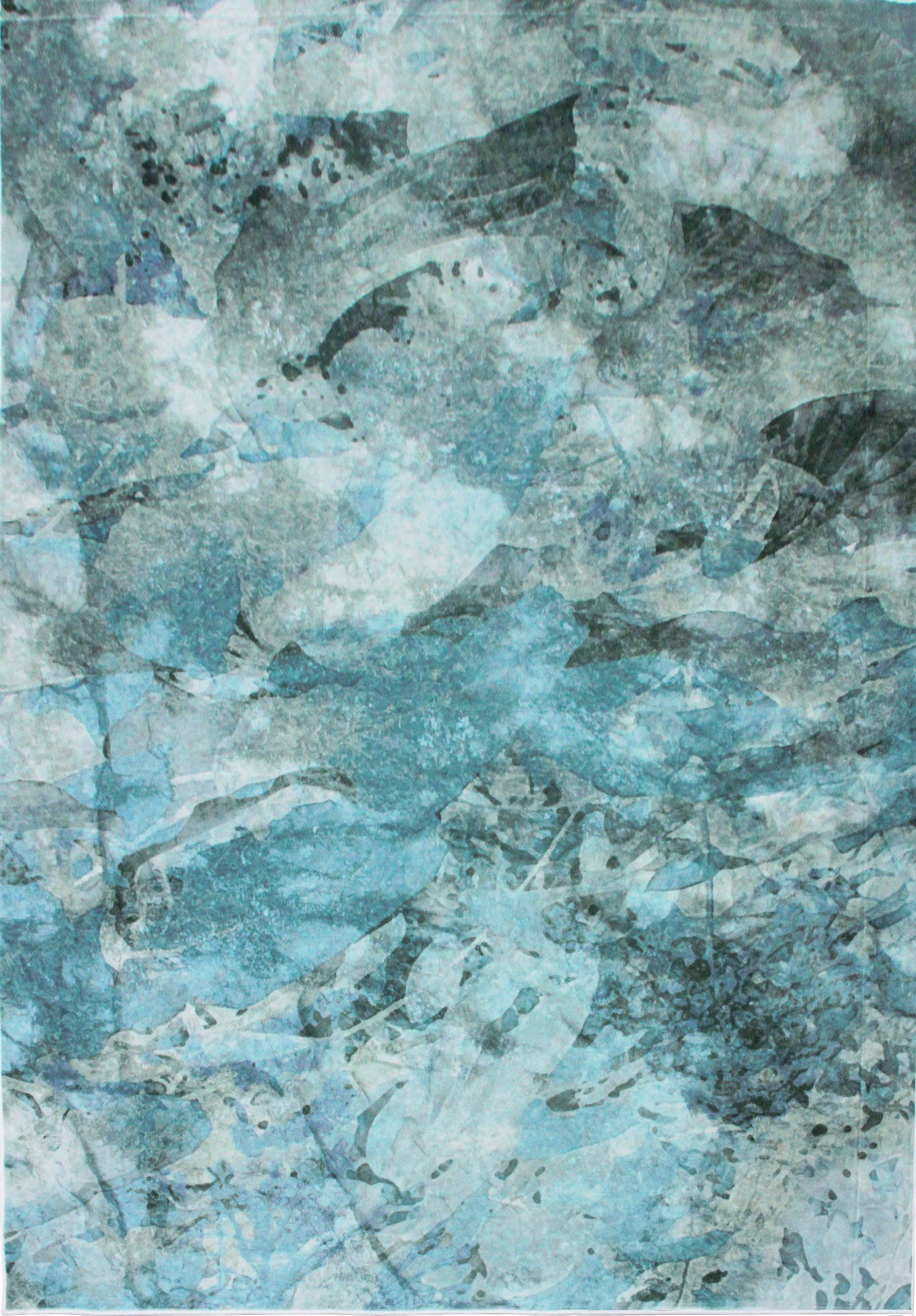 Höhe: 5 Kurzflor-Teppich bunt, Druckteppich, modernes rechteckig, und Muster, home, Teppich my blue mm, abstraktes Turin,