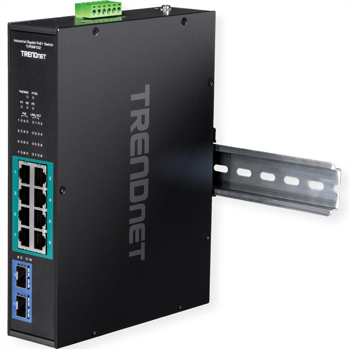 TI-PGM102 10 Port Rail Switch Industrial Gigabit PoE+ Netzwerk-Switch