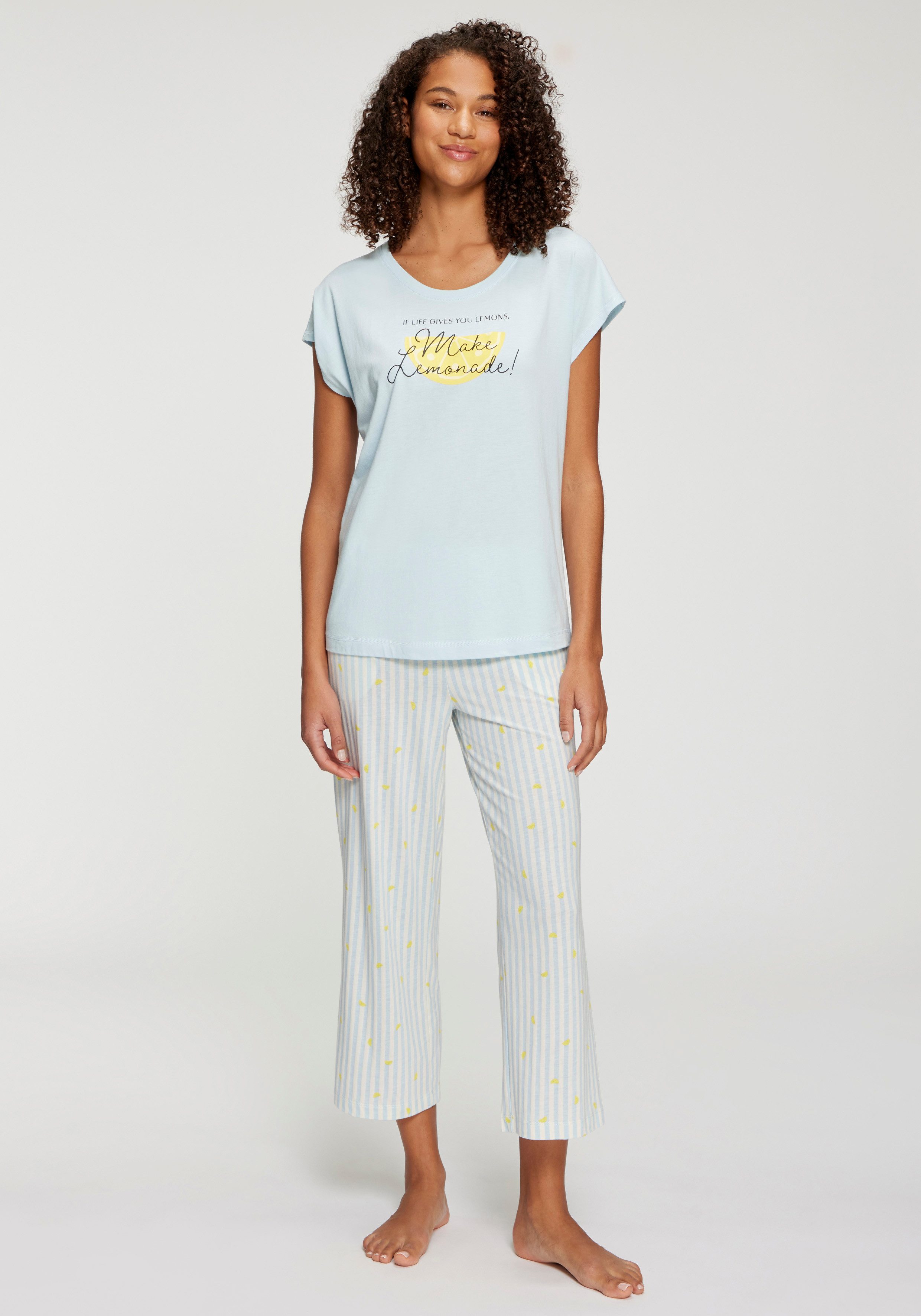 Vivance Dreams by Lascana Culotte Süßer Streifen- und Früchte-Druck