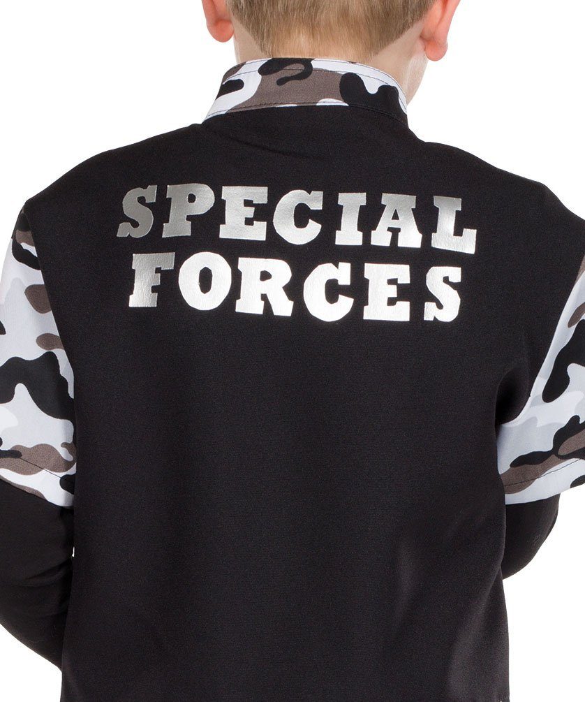 Karneval-Klamotten Polizei-Kostüm Polizei Spezialeinheit Oberteil mit Walkie Talkie, Oberteil Spezialeinheit Uniform Polizei Kinderkostüm Jungen