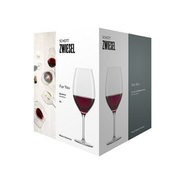 SCHOTT-ZWIESEL Rotweinglas For you Bordeaux Rotweinglas 600 ml 4er Set, Glas