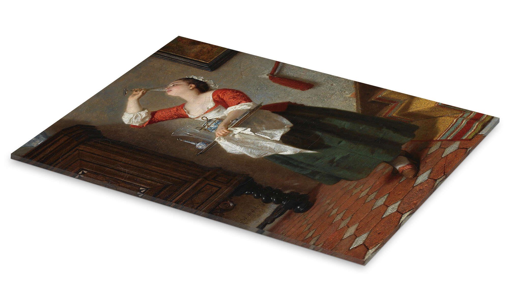 Posterlounge Wandbild Das Naschkätzchen, Wilhelm August Lebrecht Amberg, erhältlich als Poster, Leinwandbild, Wandsticker oder Acrylglasbild