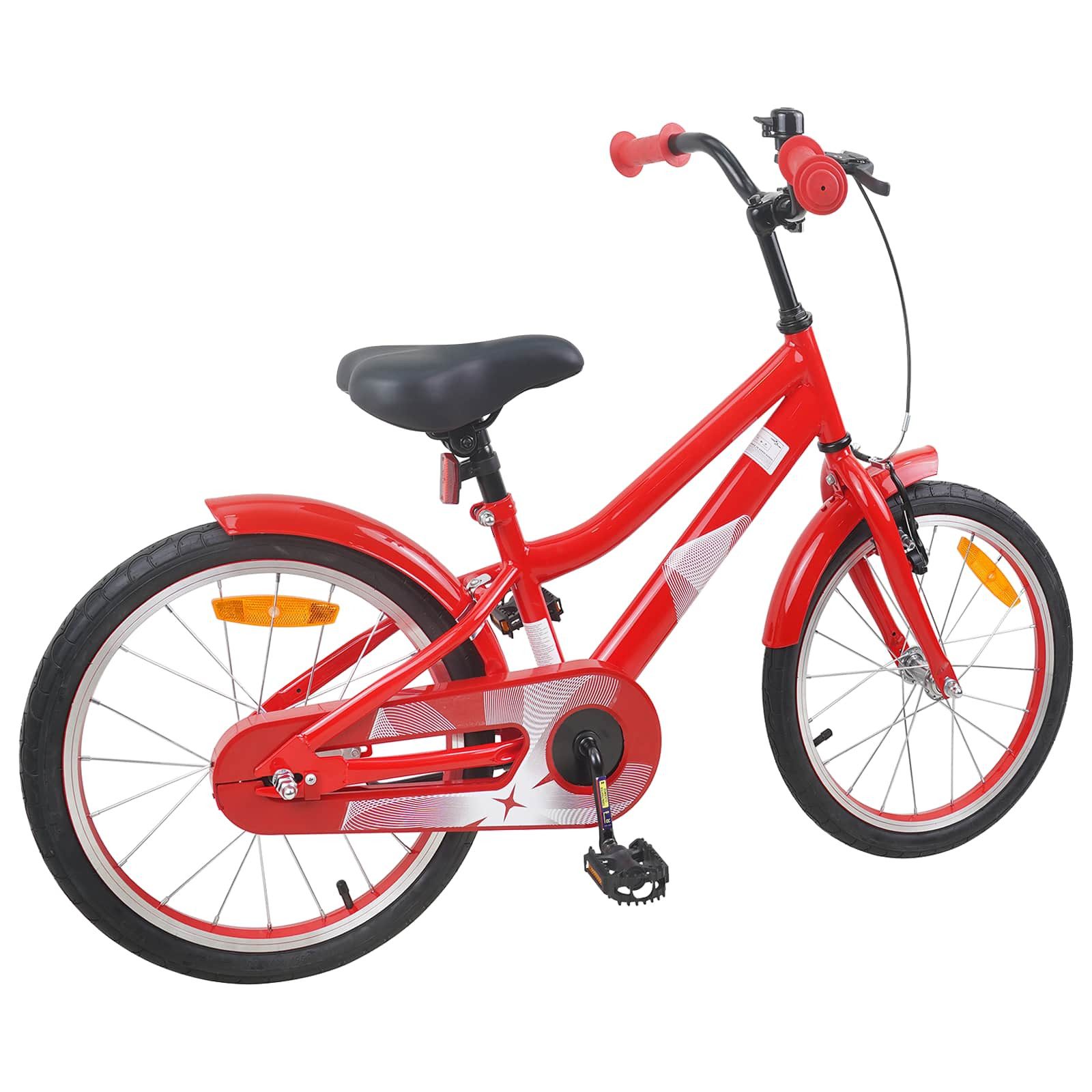 vidaXL Kinderfahrrad 123 x 51 x 78 cm Kinderfahrrad 18 Zoll für 5-7 Jahre alt Rot
