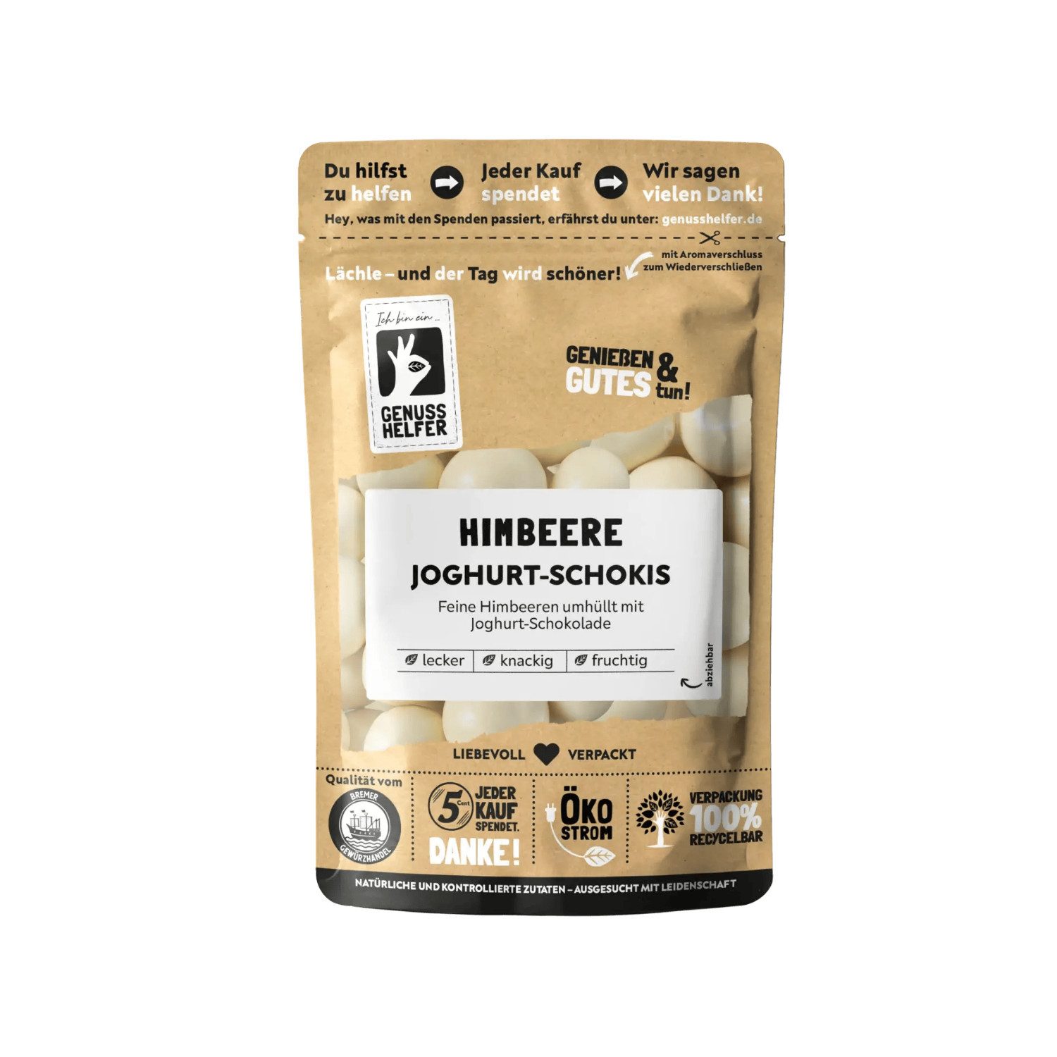 Bremer Gewürzhandel Süßigkeit Himbeer Joghurt Schokis, 125 g