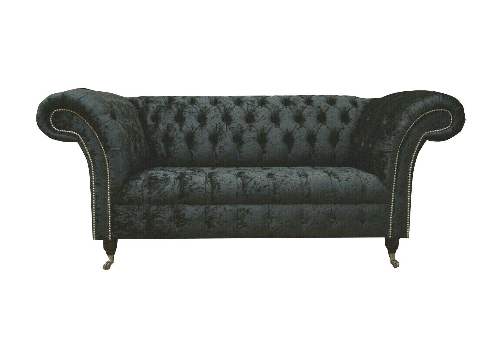 Xlmoebel Chesterfield-Sofa Chesterfield Samt Club Couch 2-Sitzer Polster Textil Design, Hergestellt in Europa
