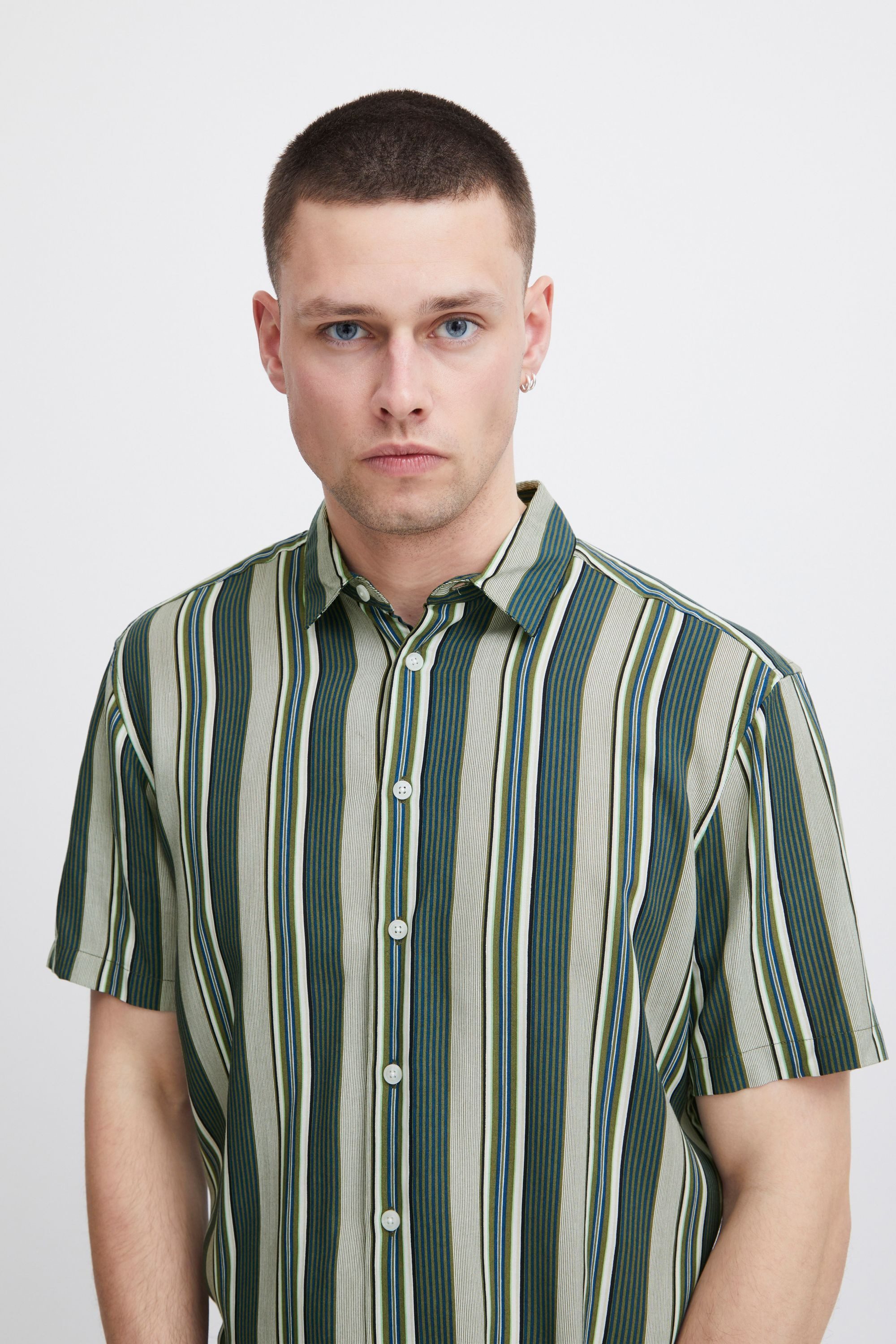 Blend Kurzarmhemd BHShirt Sommerliches Kurzarmhemd mit Streifen