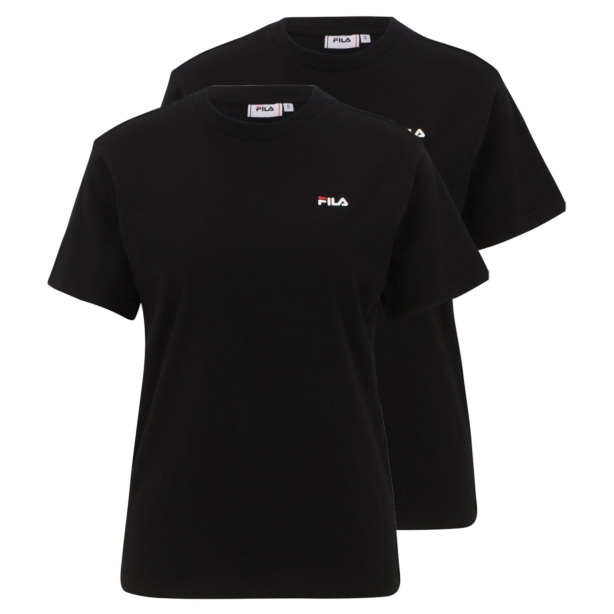 Fila T-Shirt Damen T-Shirt, 2er Pack - BARI tee double pack Schwarz