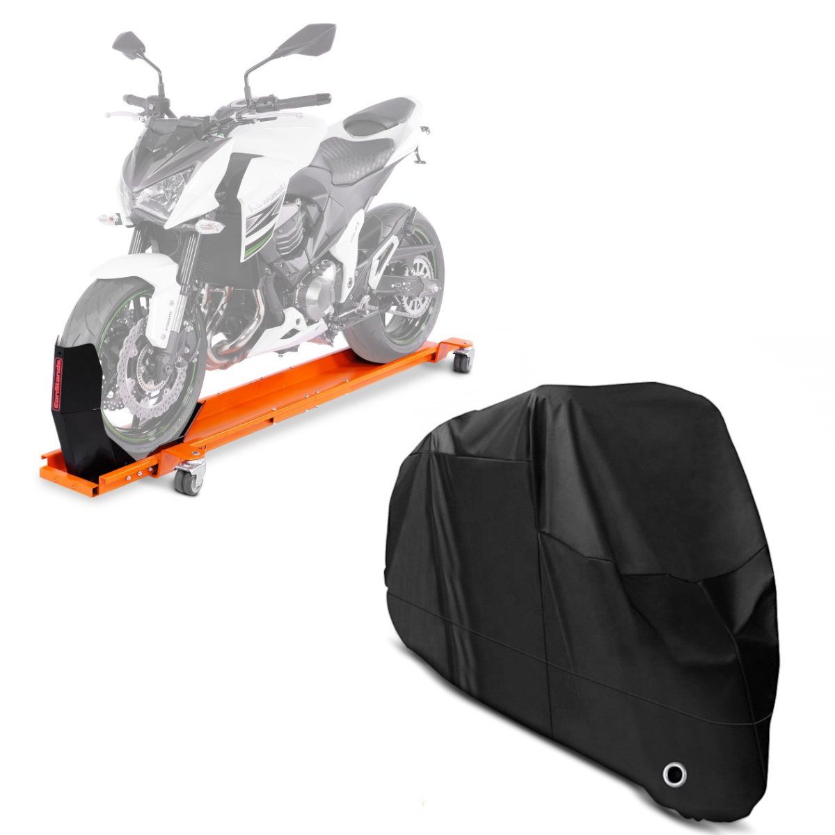 ConStands Motorradheber Set Rangierschiene + Abdeckplane S1