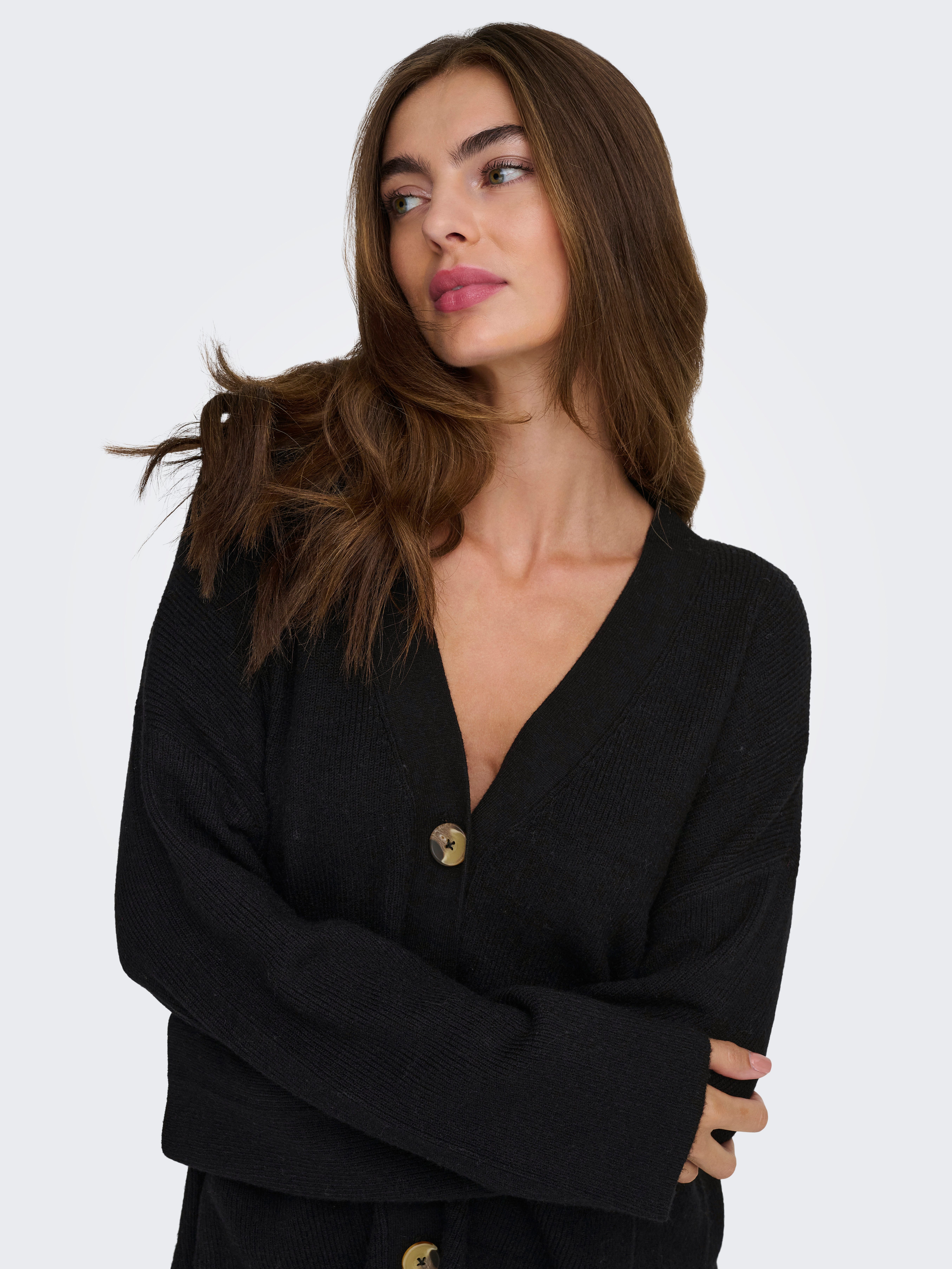 ONLY Strickjacke ONLIBI LS RIB LOOSE CARDIGAN KNT NOOS Viskosemischung, regular fit