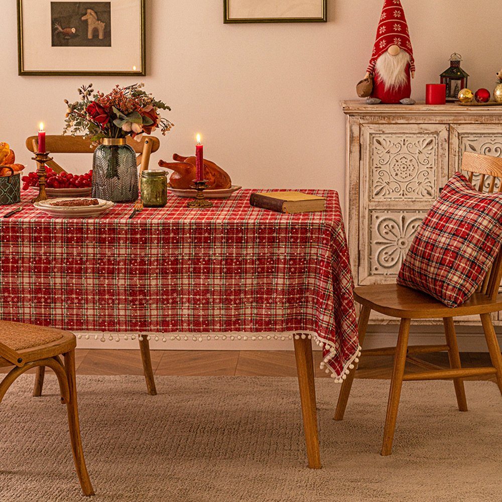 (1-tlg), für Tischdecke Groß Wohnzimmer Dekoration Tischtuch Tischdekoration Weihnachten Abwaschbar Weihnachts Tischdecke Dekorative Tischtuch