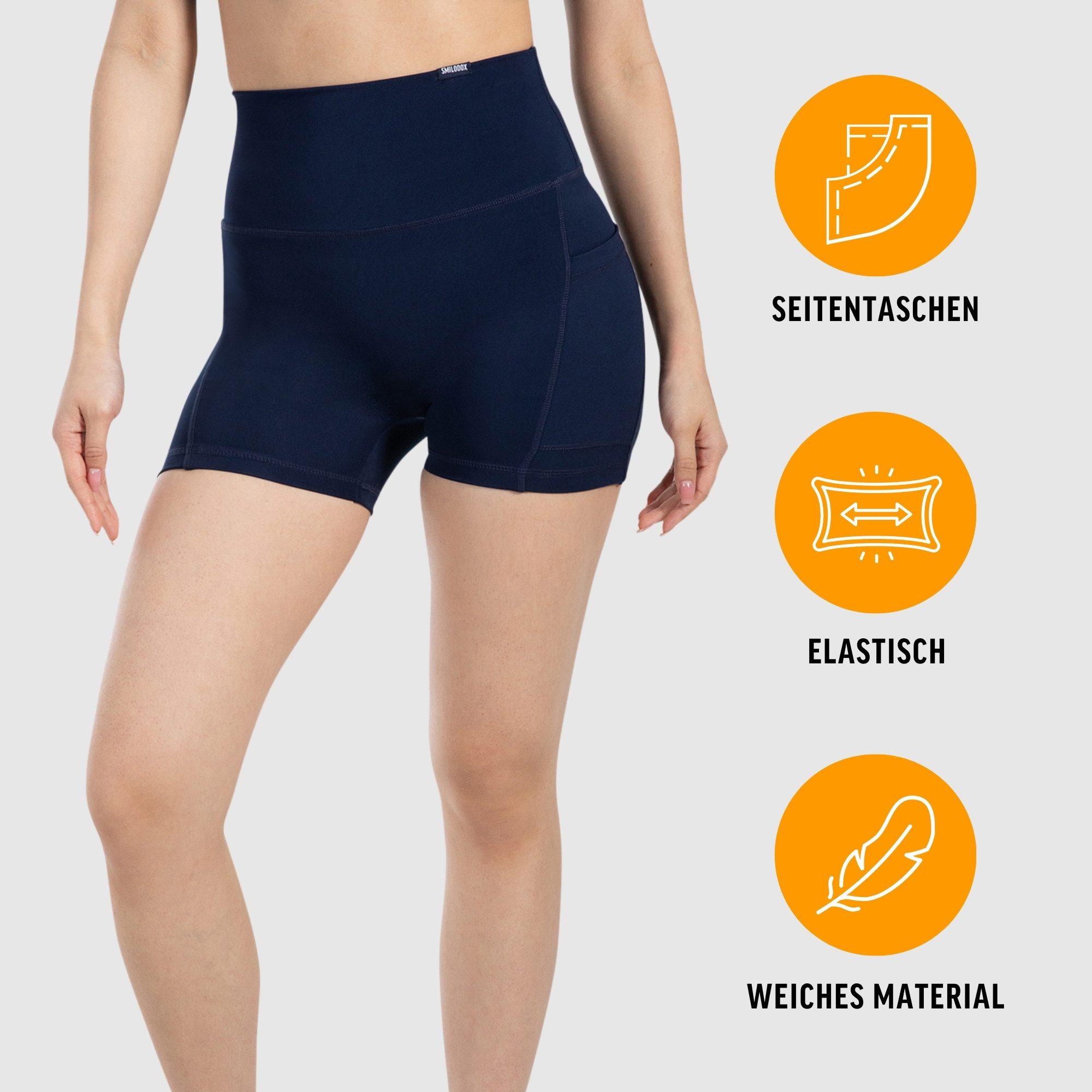 Smilodox Shorts Lissa, High Waist Radlerhose mit seitlichen Eingrifftaschen günstig online kaufen