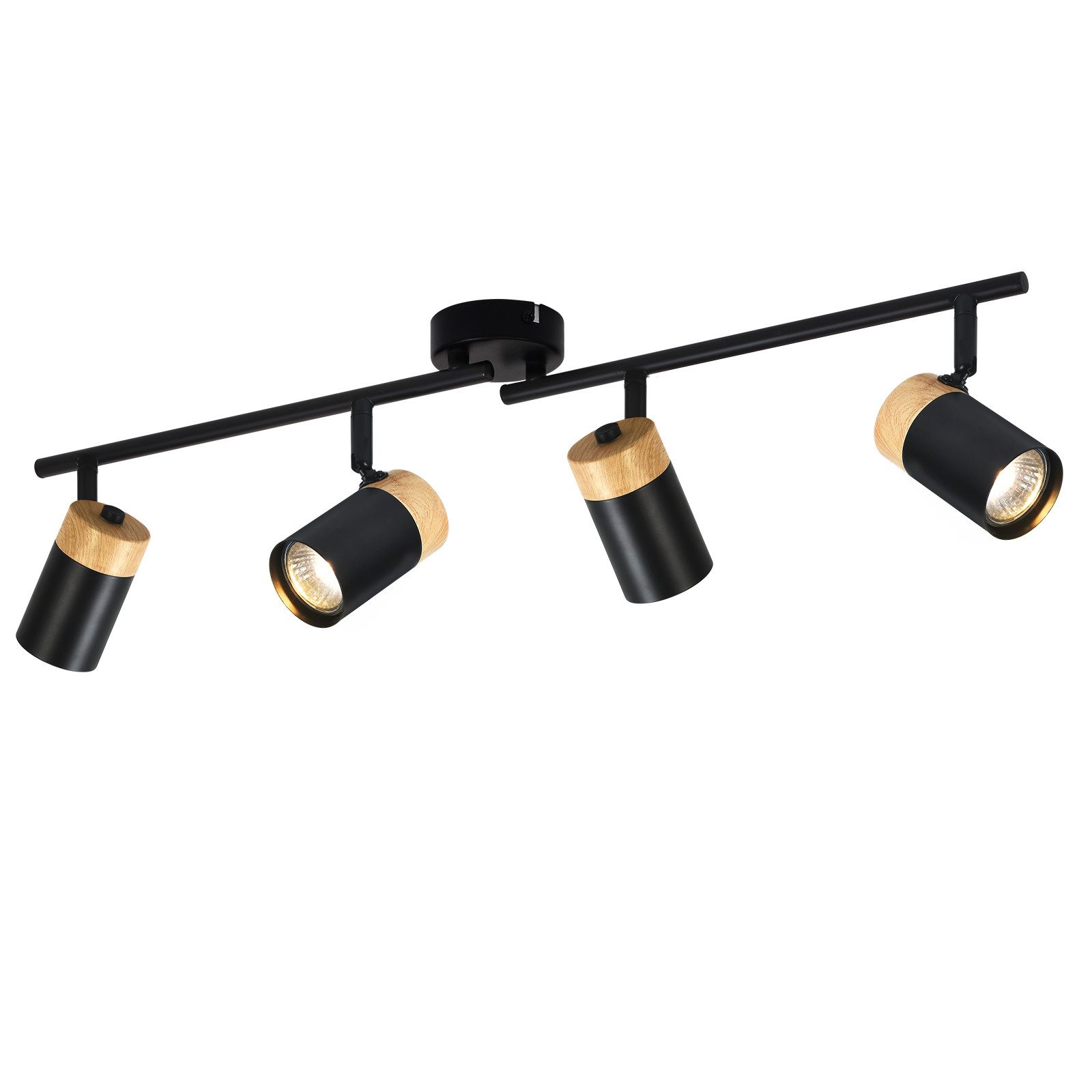 Nettlife Deckenstrahler Schwarz 1/2/3/4 Flammig Holz günstig online kaufen