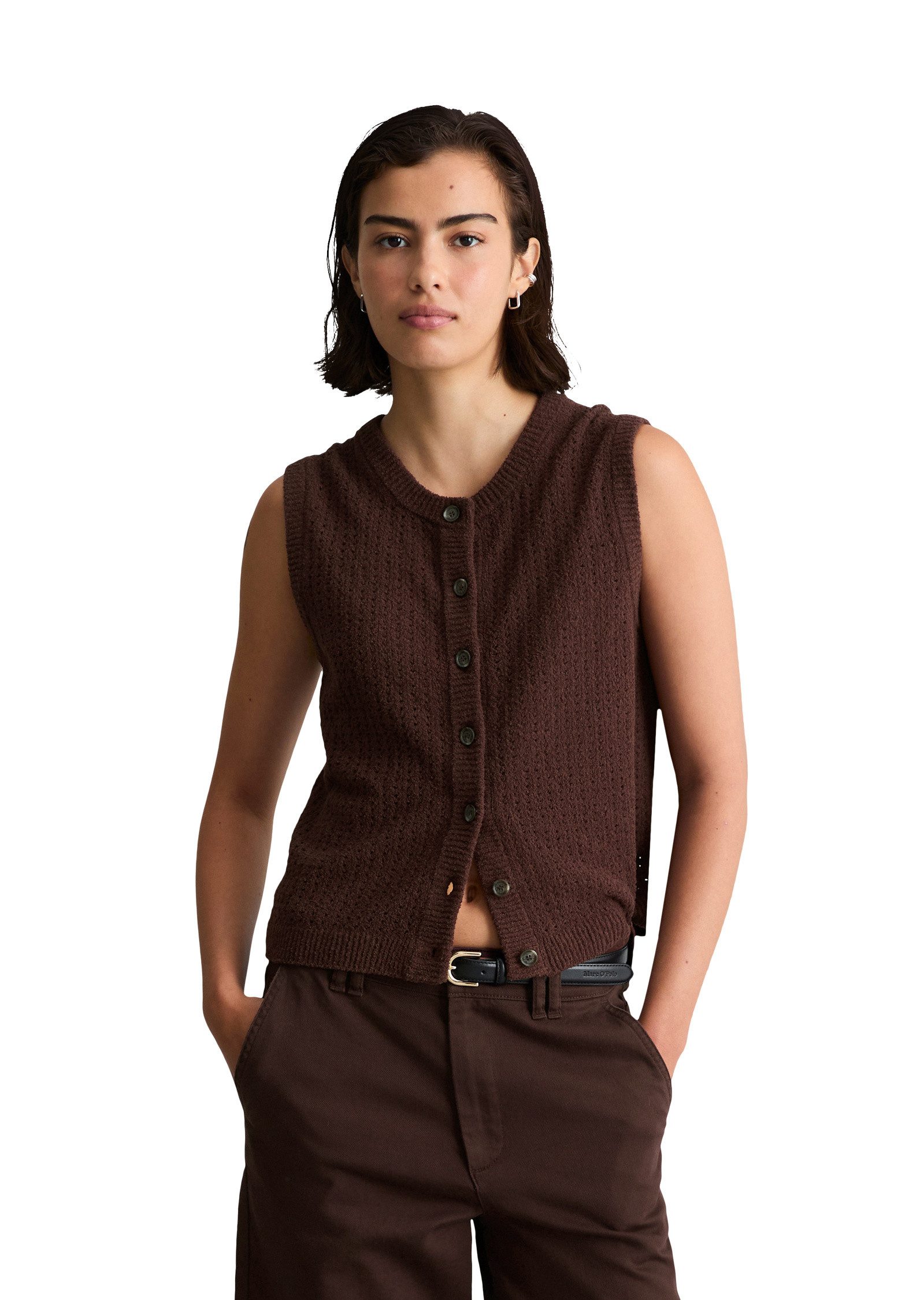 Marc O'Polo DENIM Strickweste aus weichem Organic Cotton-Mix