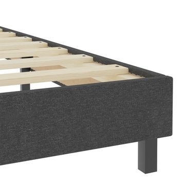 furnicato Bett Boxspringbett Dunkelgrau Stoff 100x200 cm