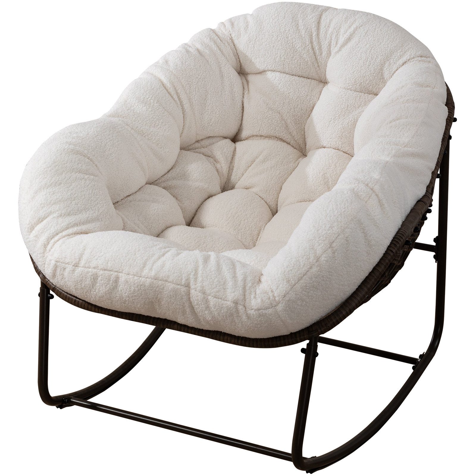 Yorbay Schaukelsessel Wohnzimmer, Rattanstuhl (mit Metallgestell günstig online kaufen