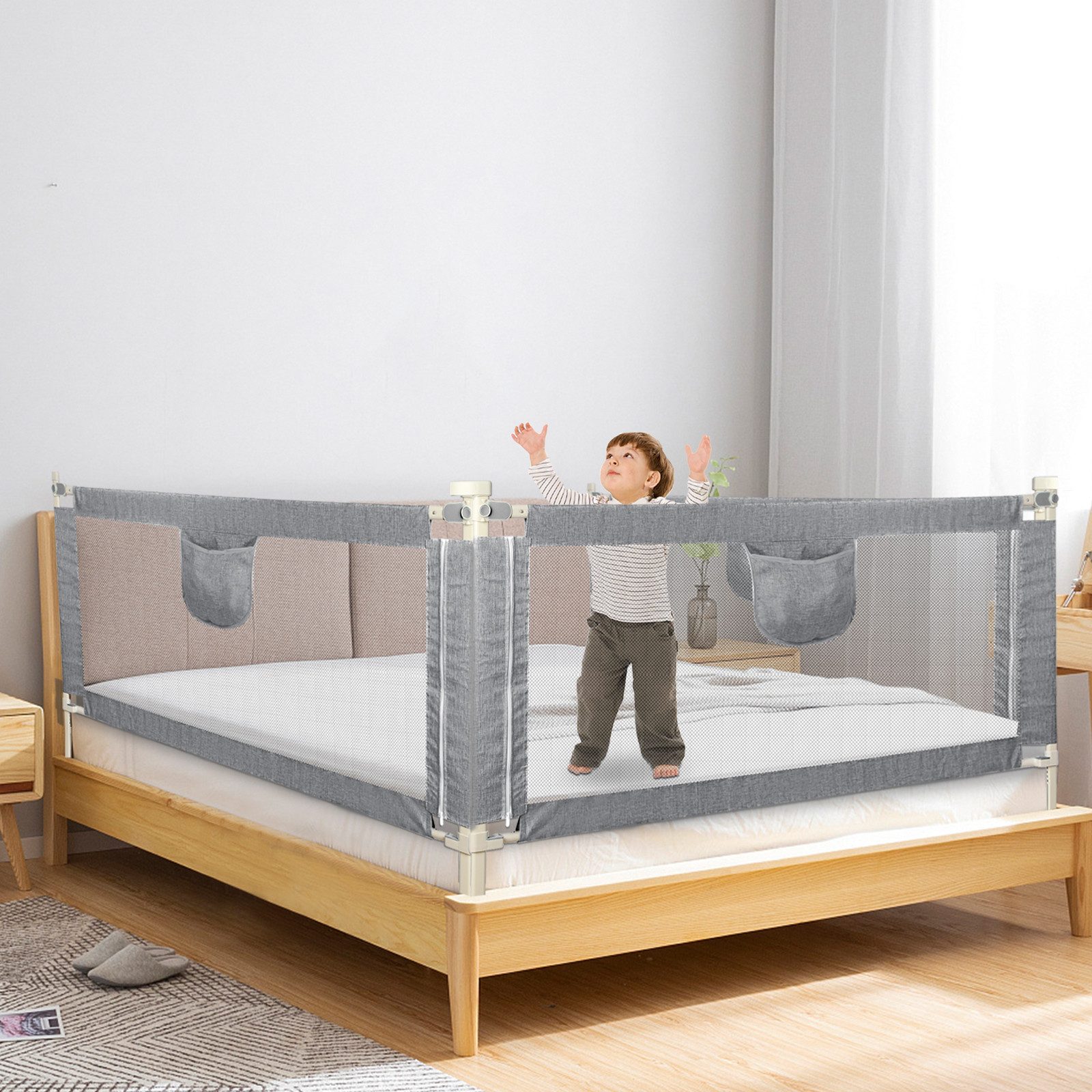 JEOBEST Bettschutzgitter Bettgitter, Kinderbettgitter Babybettgitter (2 günstig online kaufen